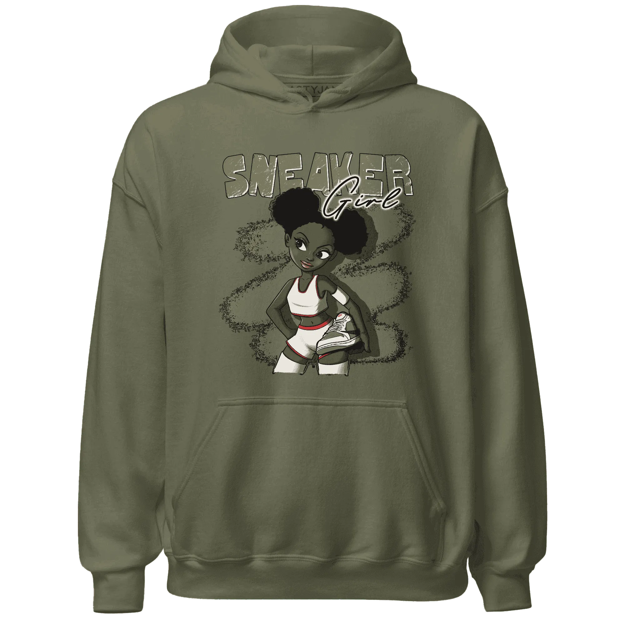 NastyJamz-Medium-Olive-1s-Hoodie-Match-Black-Sneaker-Girl