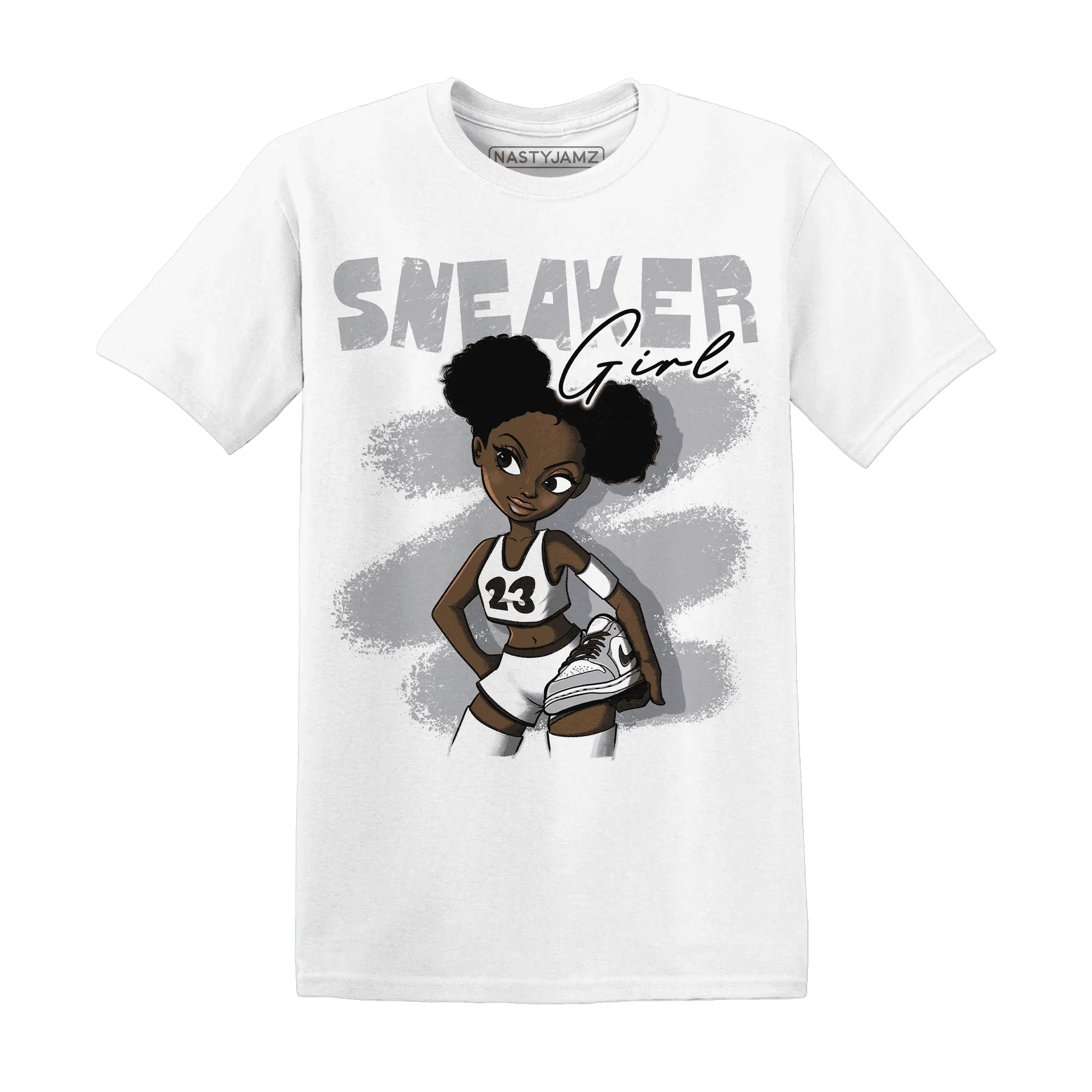 Wolf-Grey-1s-T-Shirt-Match-Black-Sneaker-Girl