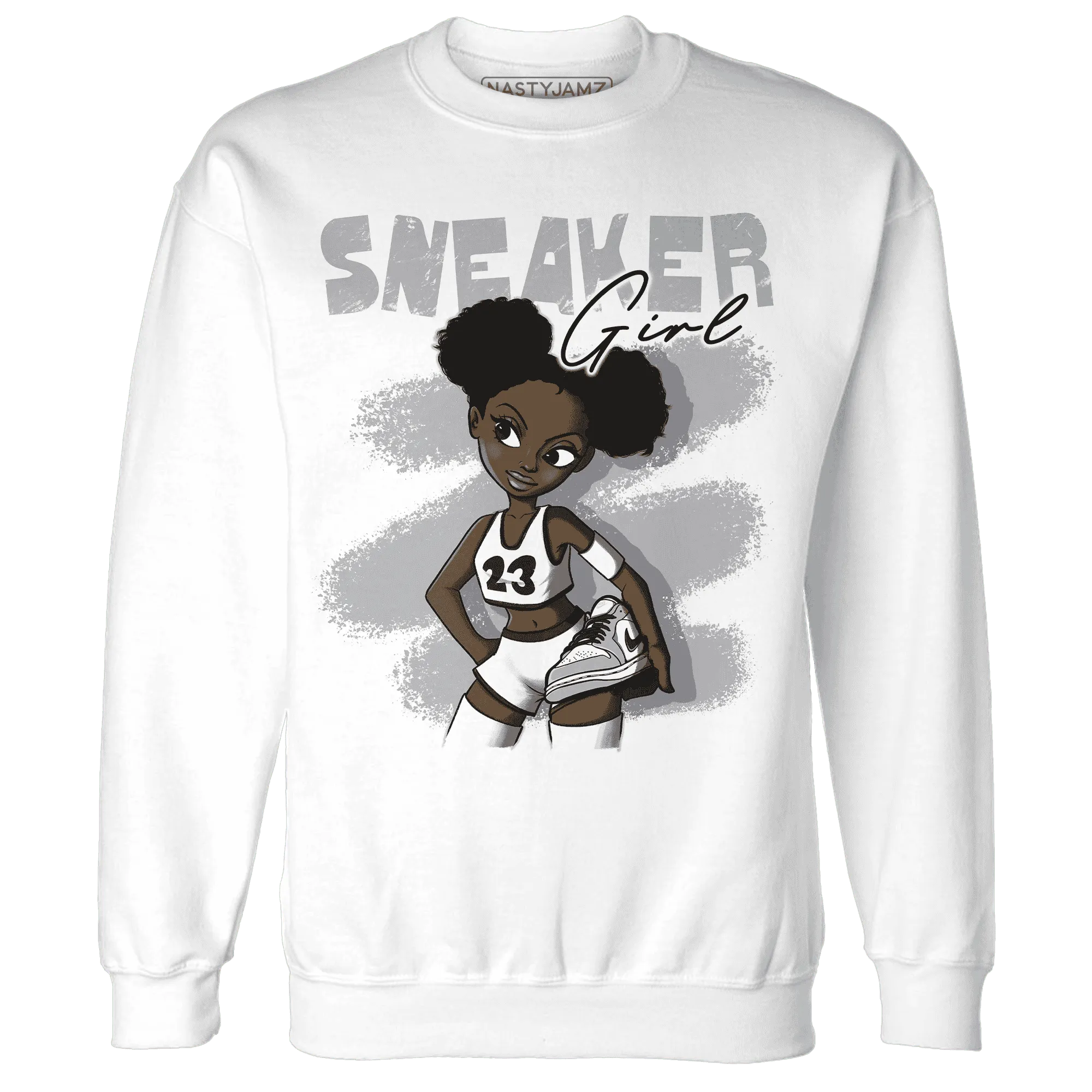 Wolf-Grey-1s-Sweatshirt-Match-Black-Sneaker-Girl