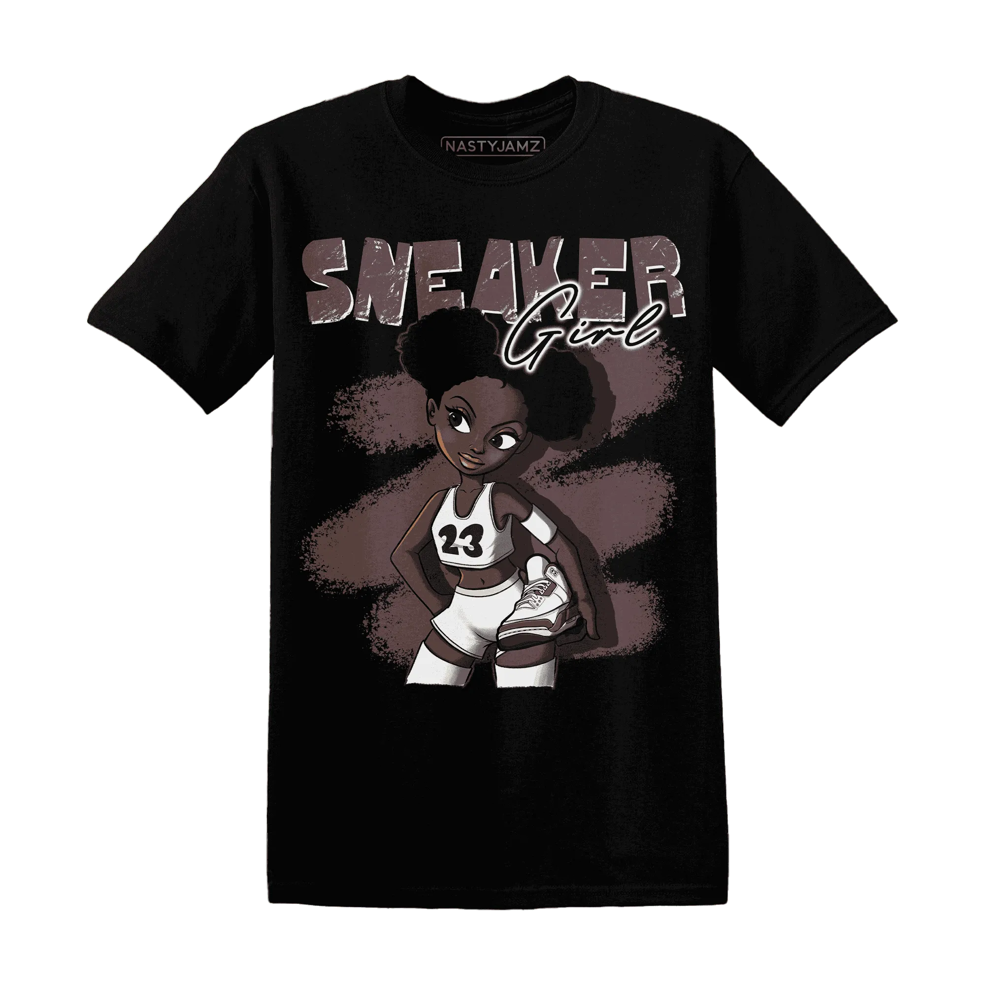 NastyJamz-Burgundy-Crush-3s-T-Shirt-Match-Black-Sneaker-Girl