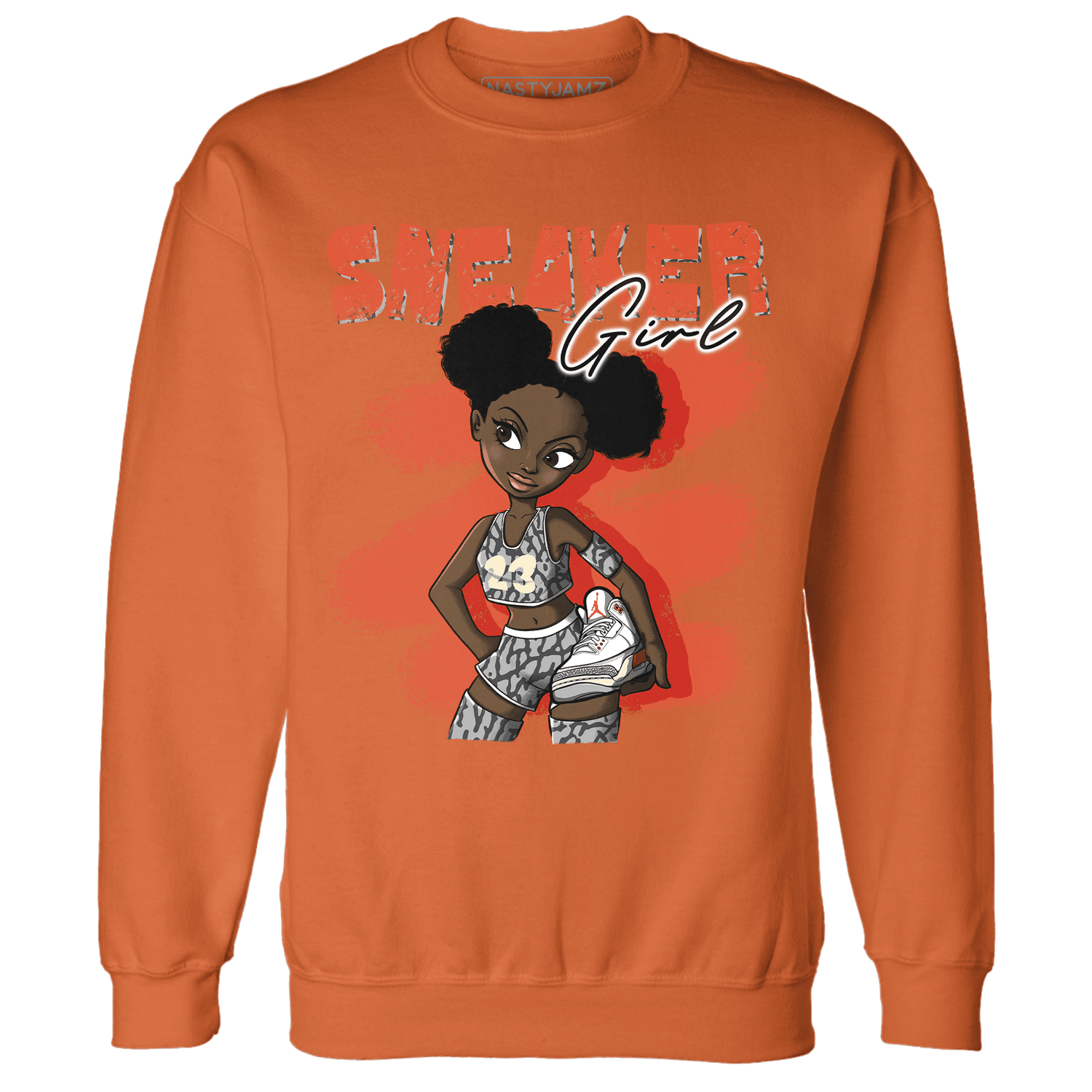 Georgia Peach 3s Sweatshirt Match Black Sneaker Girl - NastyJamz