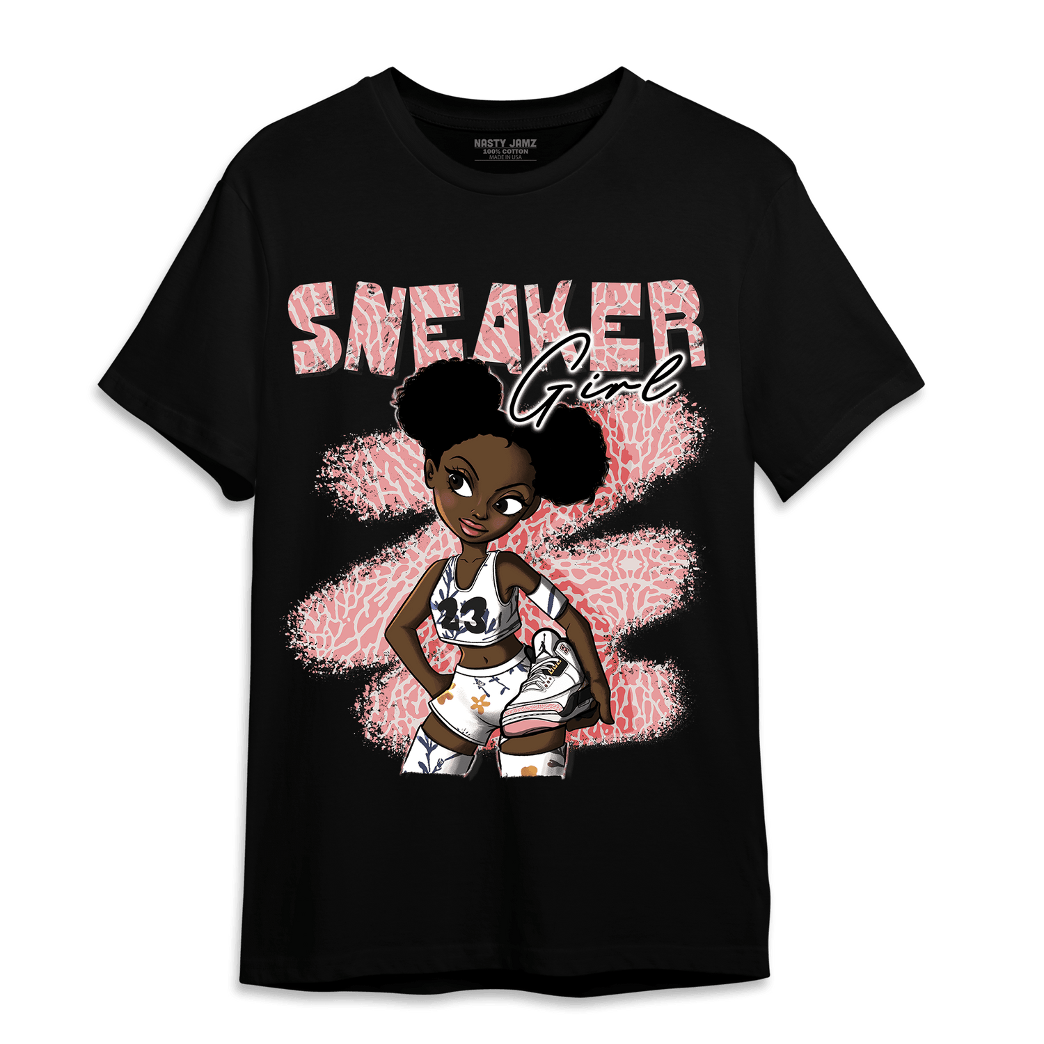 Red Stardust 3s T Shirt Match Black Sneaker Girl - NastyJamz