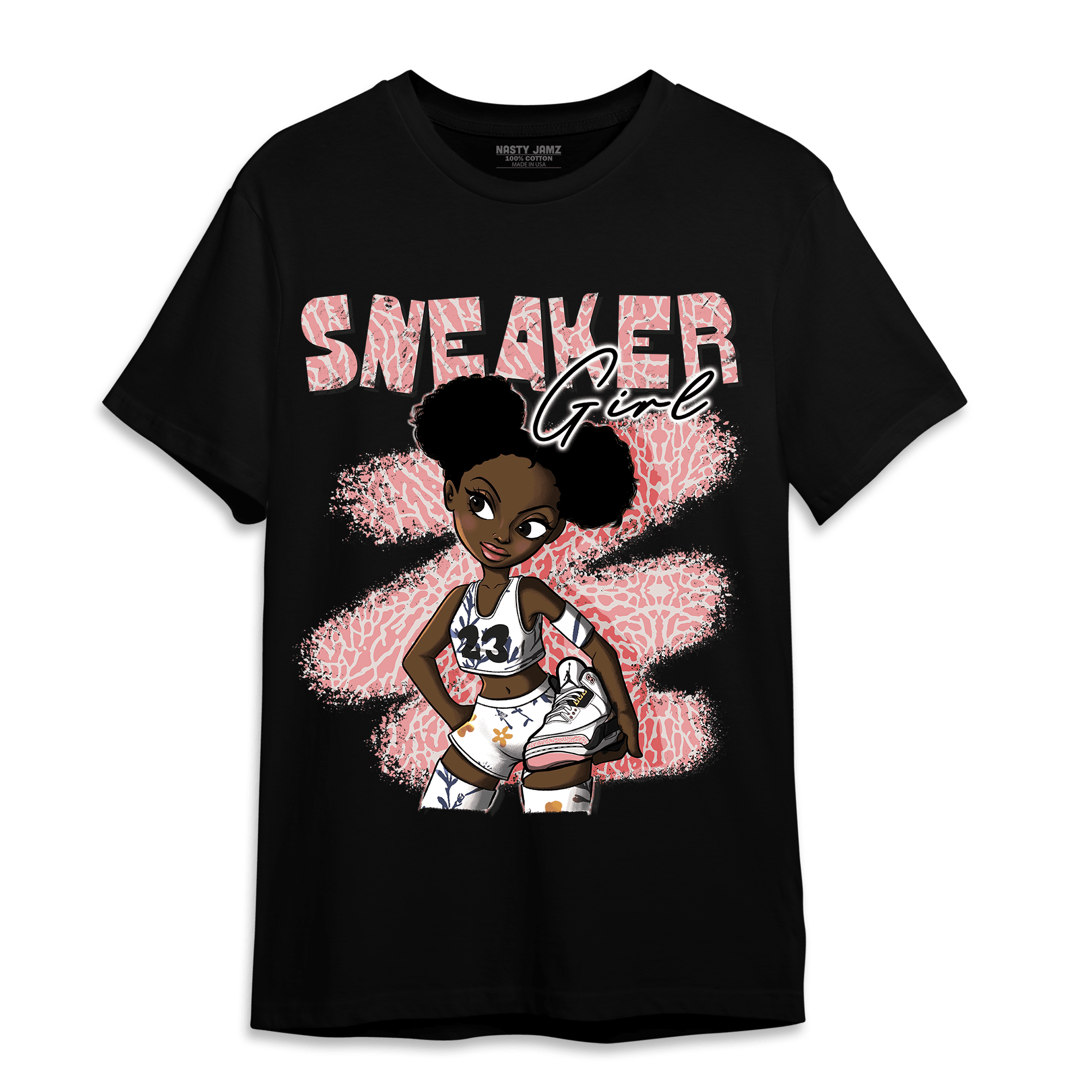 Red Stardust 3s T Shirt Match Black Sneaker Girl - NastyJamz