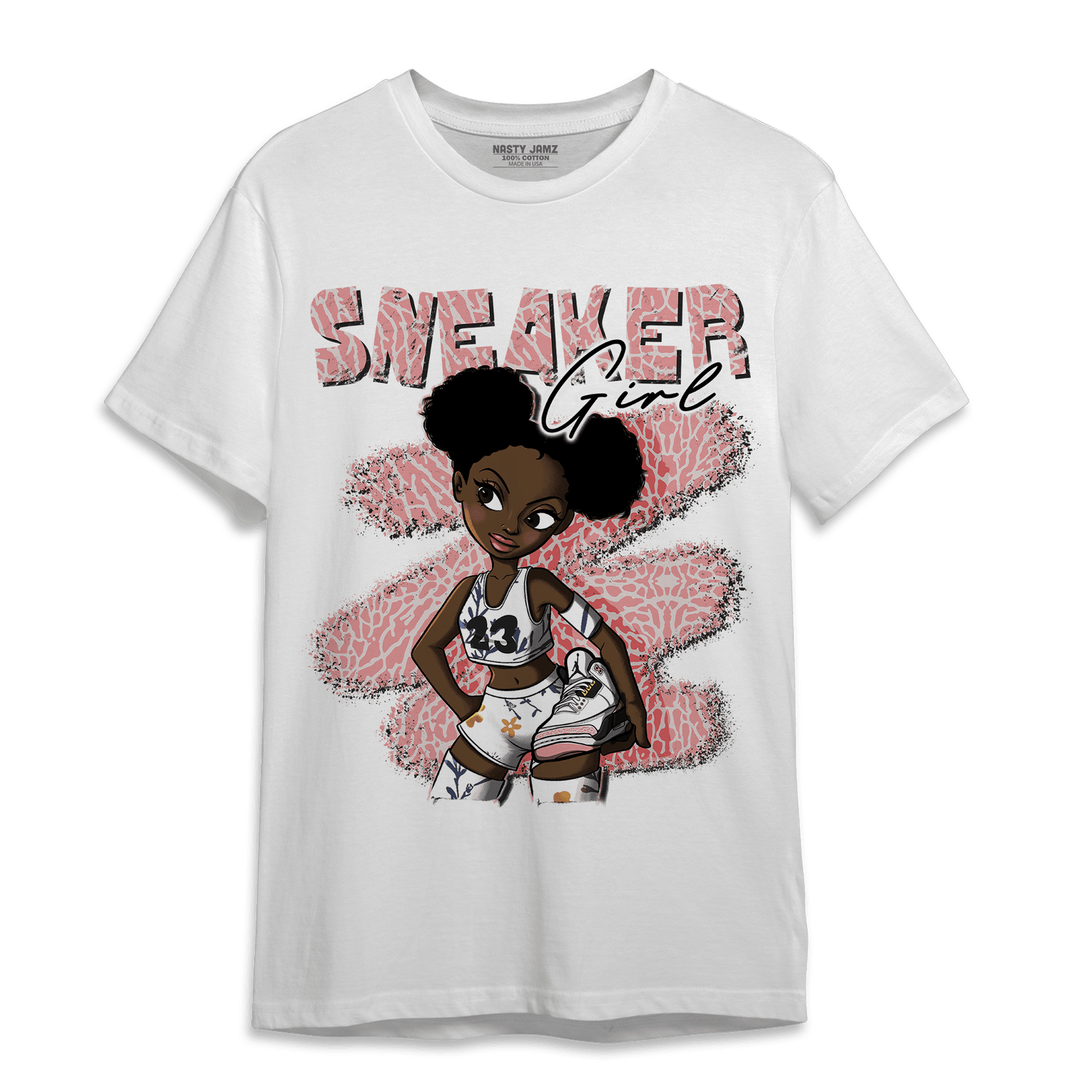 Red Stardust 3s T Shirt Match Black Sneaker Girl - NastyJamz