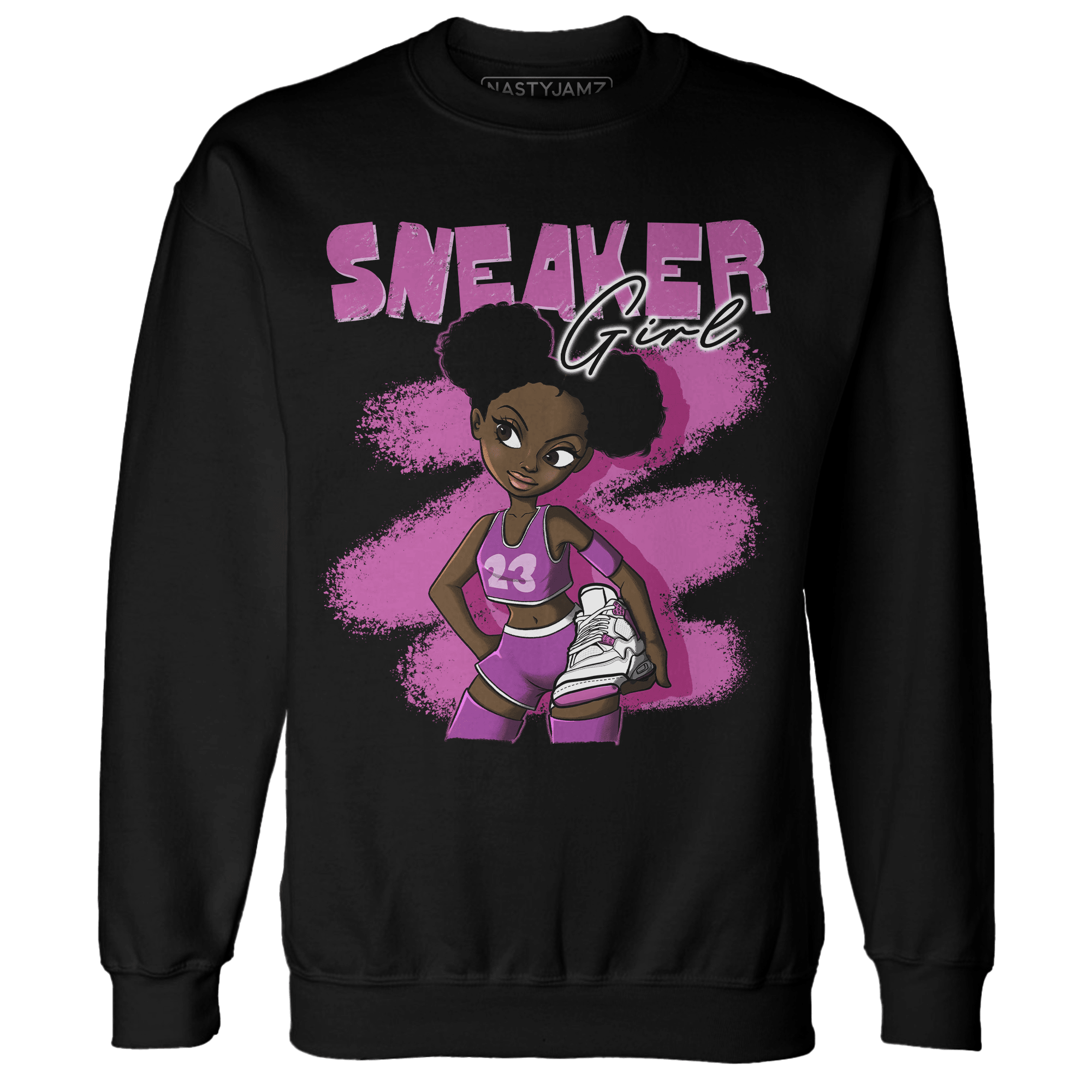 GS Hyper Violet 4s Sweatshirt Match Black Sneaker Girl - NastyJamz
