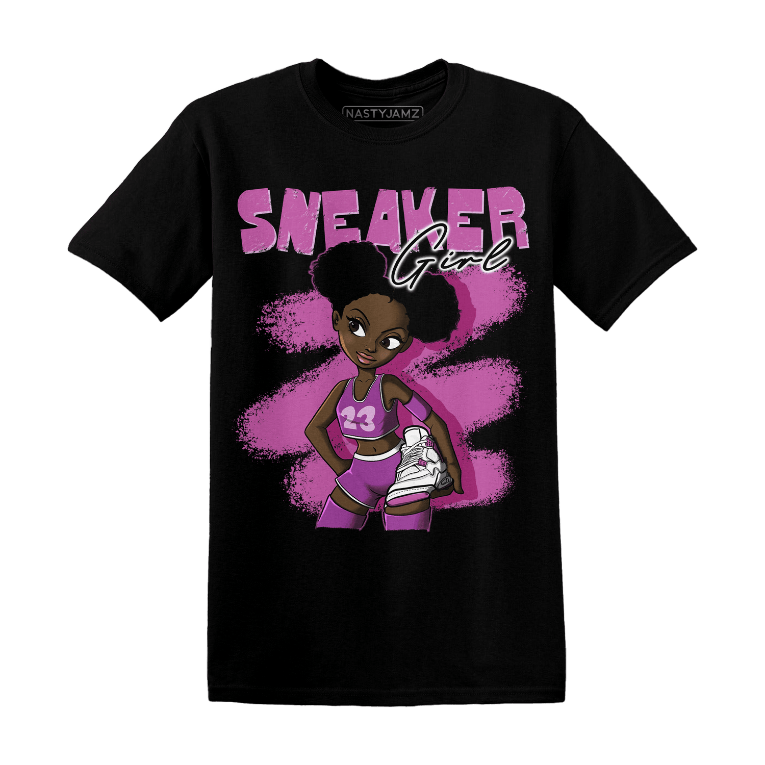GS Hyper Violet 4s T Shirt Match Black Sneaker Girl - NastyJamz