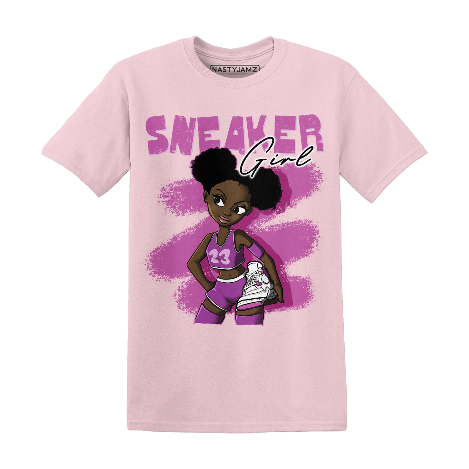GS Hyper Violet 4s T Shirt Match Black Sneaker Girl - NastyJamz