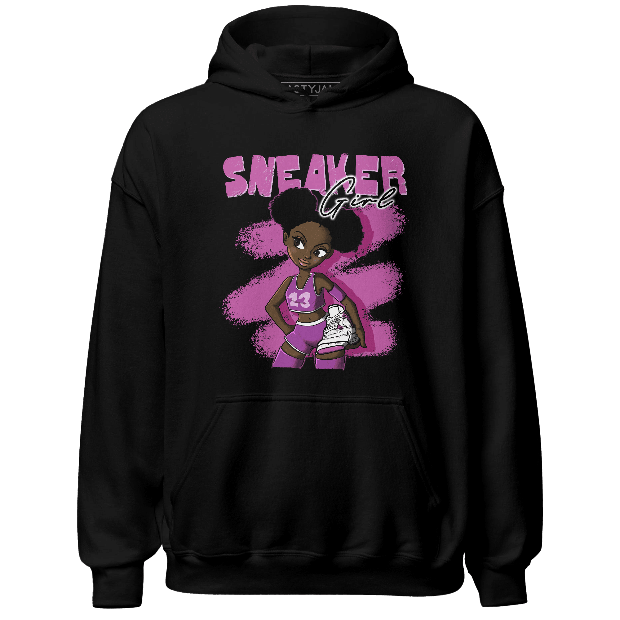 GS Hyper Violet 4s Hoodie Match Black Sneaker Girl - NastyJamz