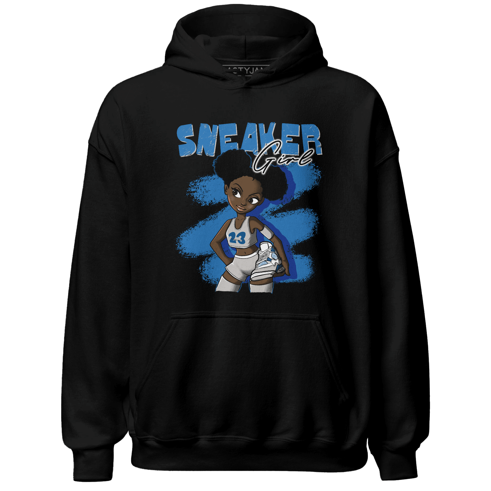 Industrial Blue 4s Hoodie Match Black Sneaker Girl - NastyJamz