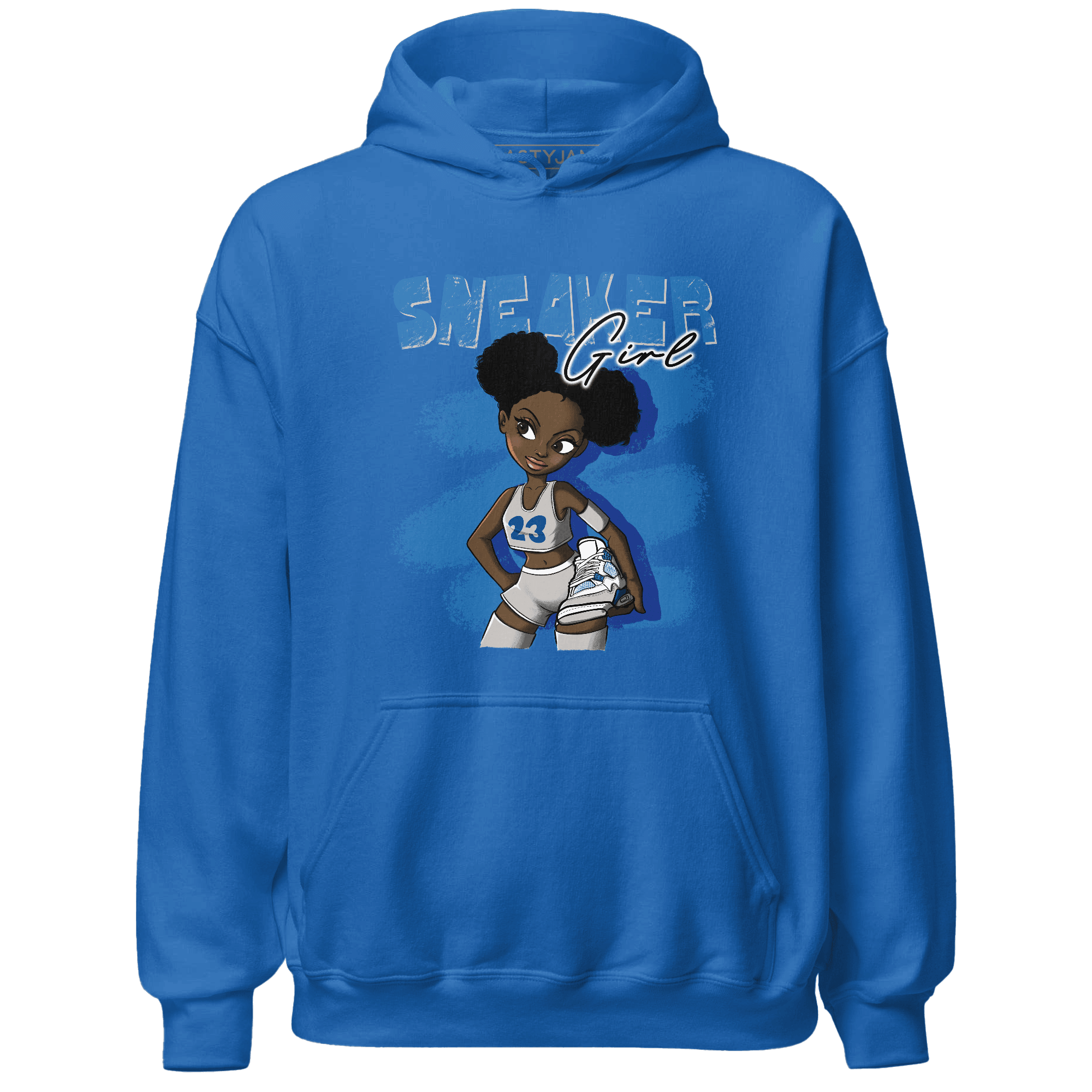 Industrial Blue 4s Hoodie Match Black Sneaker Girl - NastyJamz