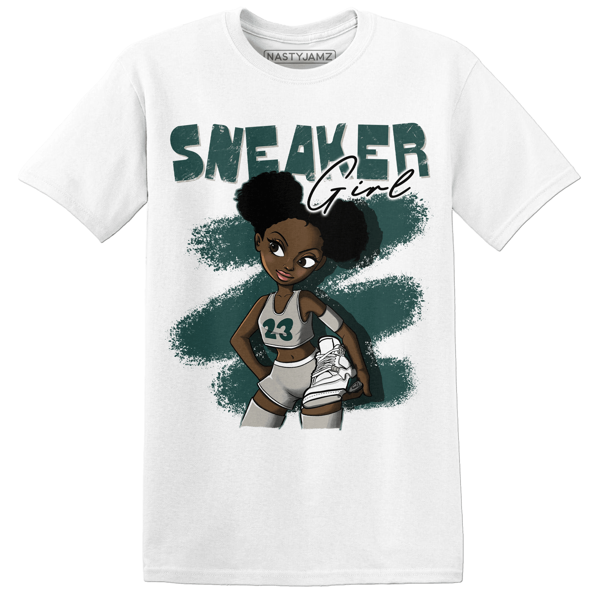 Oxidized Green 4s T Shirt Match Black Sneaker Girl - NastyJamz