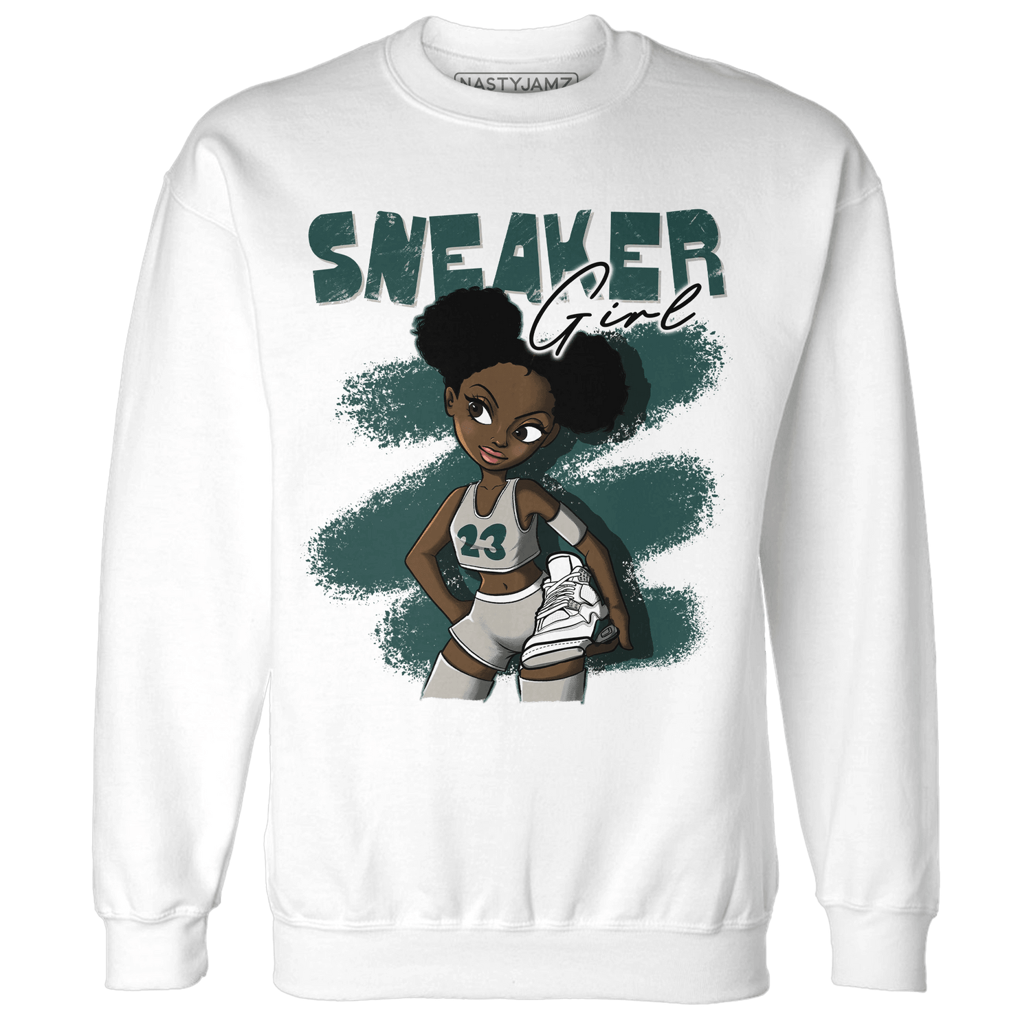 Oxidized Green 4s Sweatshirt Match Black Sneaker Girl - NastyJamz