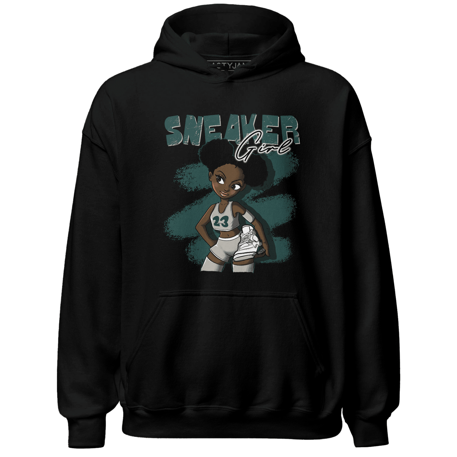 Oxidized Green 4s Hoodie Match Black Sneaker Girl - NastyJamz