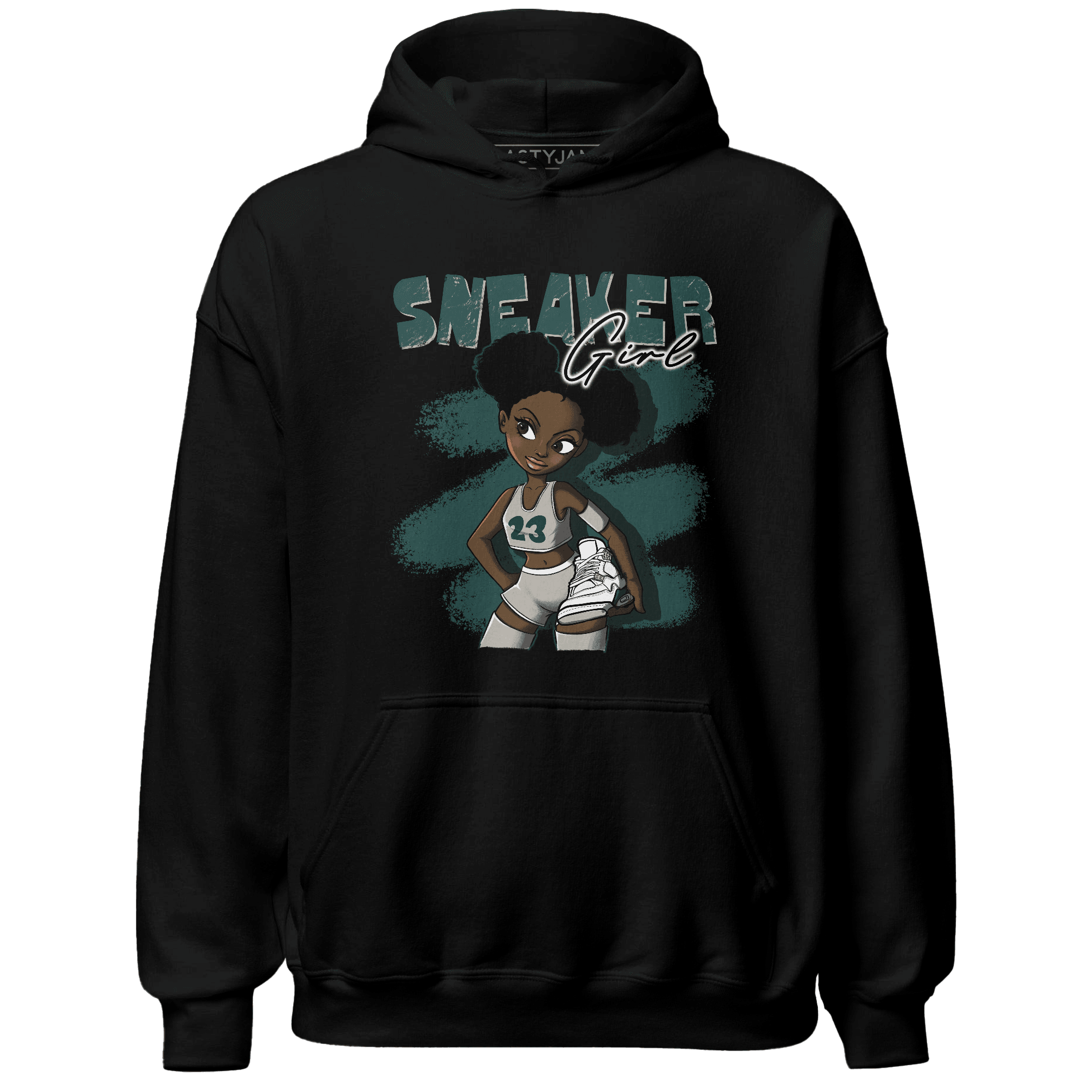 Oxidized Green 4s Hoodie Match Black Sneaker Girl - NastyJamz