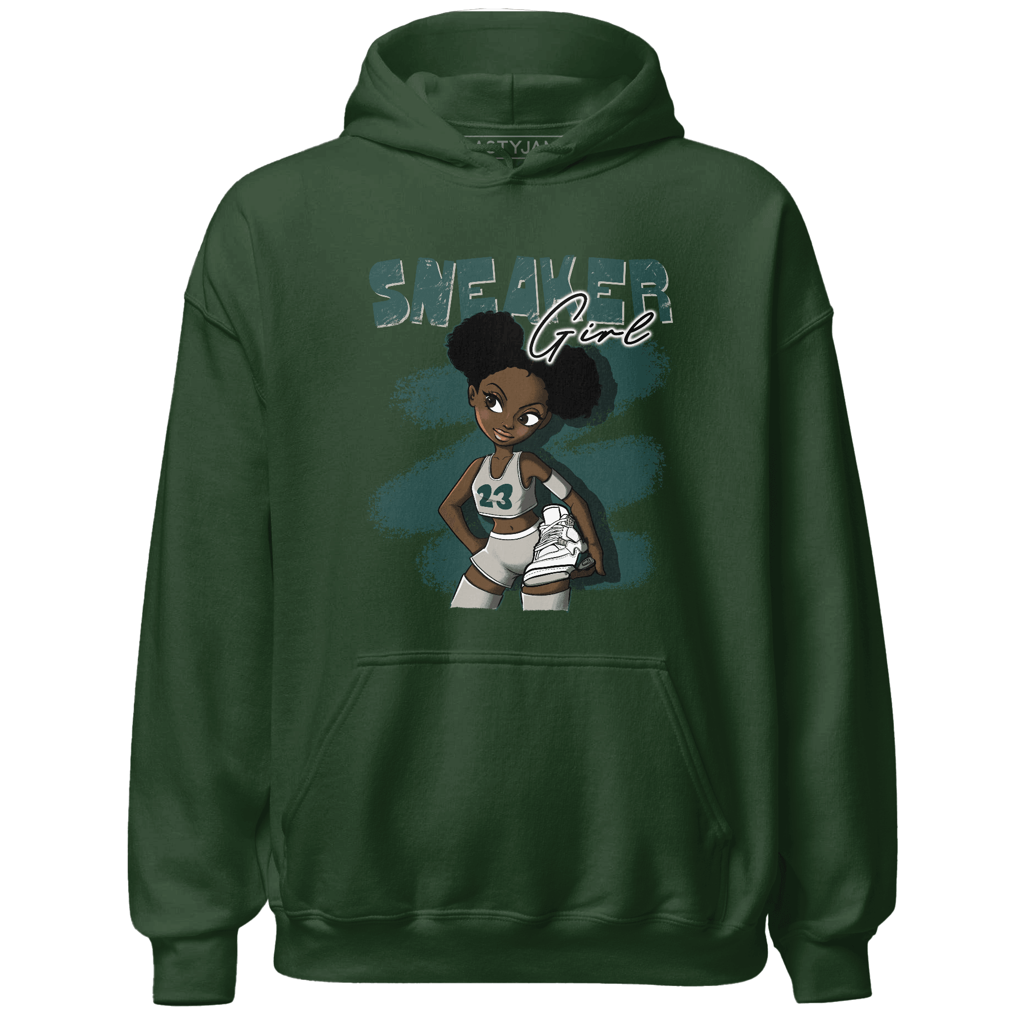 Oxidized Green 4s Hoodie Match Black Sneaker Girl - NastyJamz