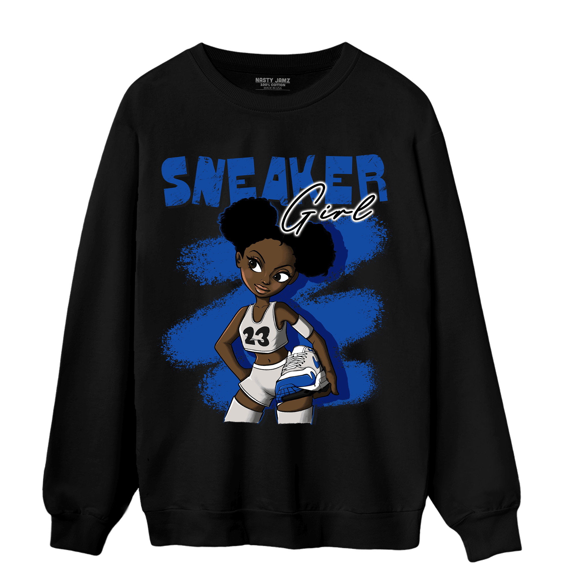 Air Max 1 86 Royal Sweatshirt Match Black Sneaker Girl - NastyJamz