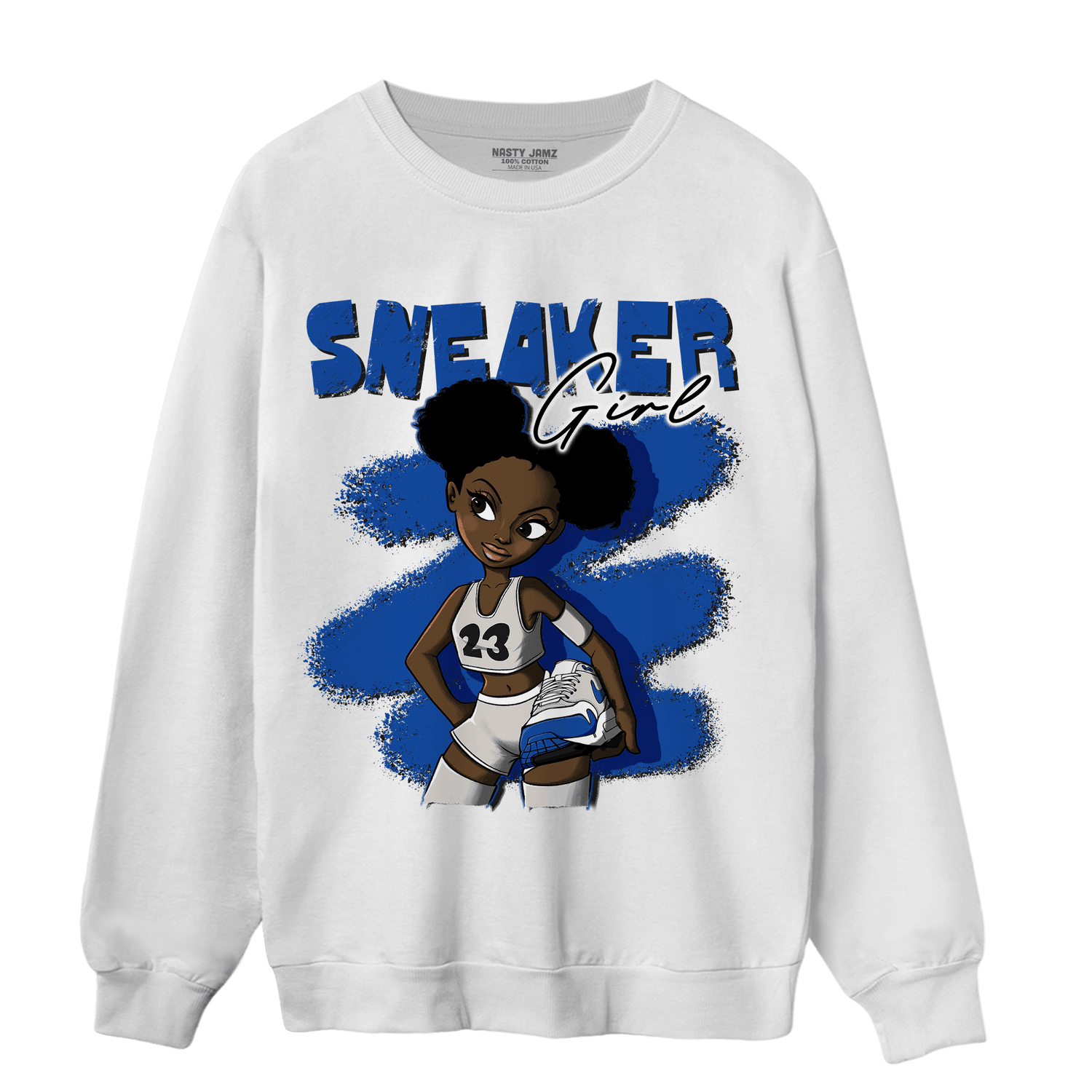 Air Max 1 86 Royal Sweatshirt Match Black Sneaker Girl - NastyJamz