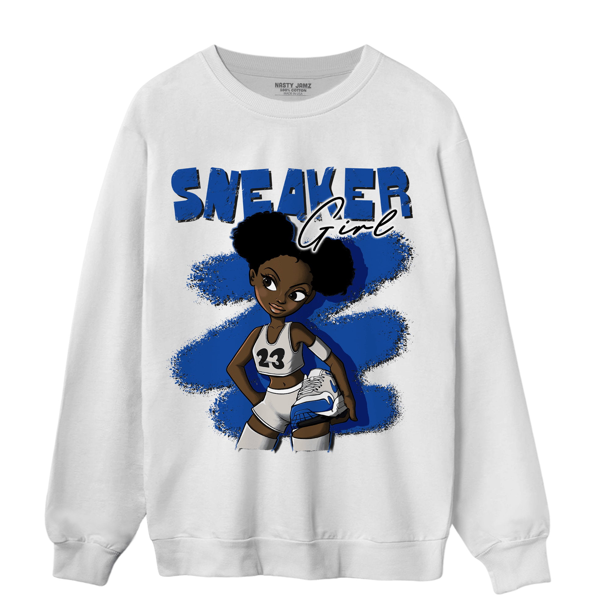 Air Max 1 86 Royal Sweatshirt Match Black Sneaker Girl - NastyJamz