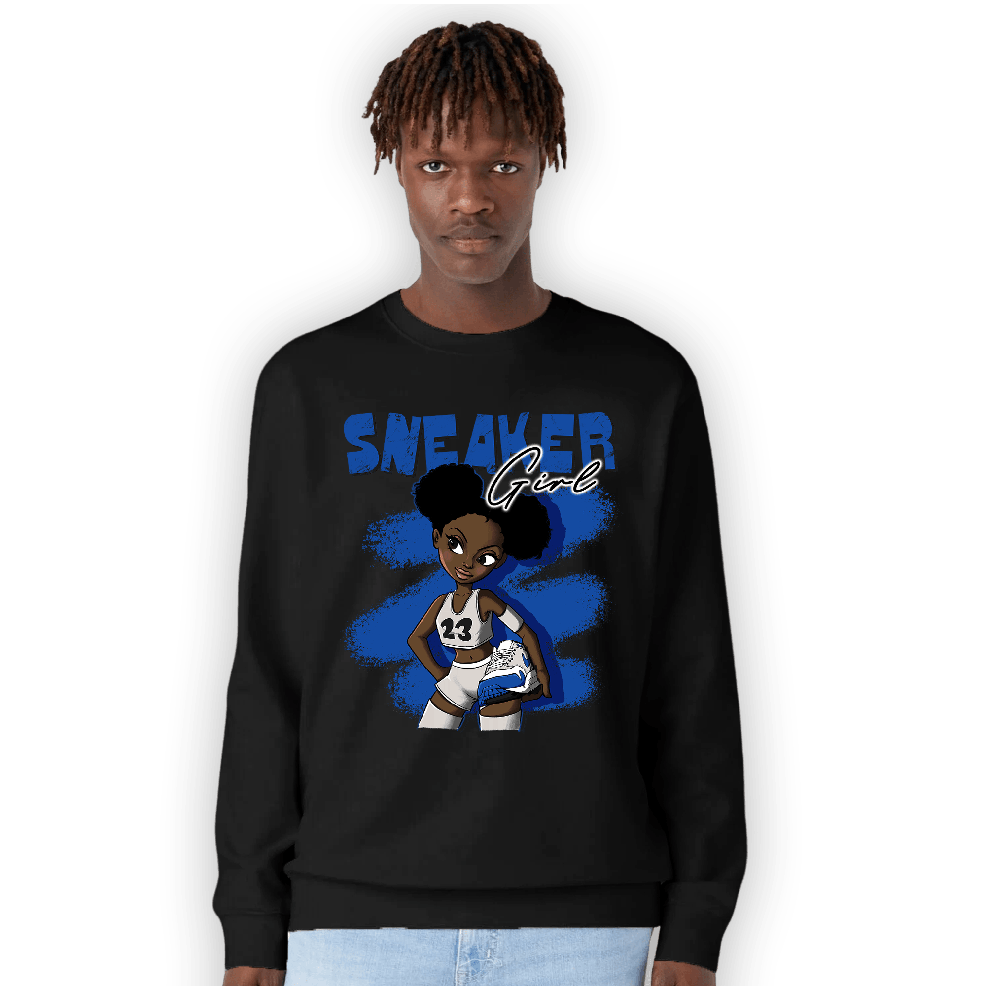 Air Max 1 86 Royal Sweatshirt Match Black Sneaker Girl - NastyJamz