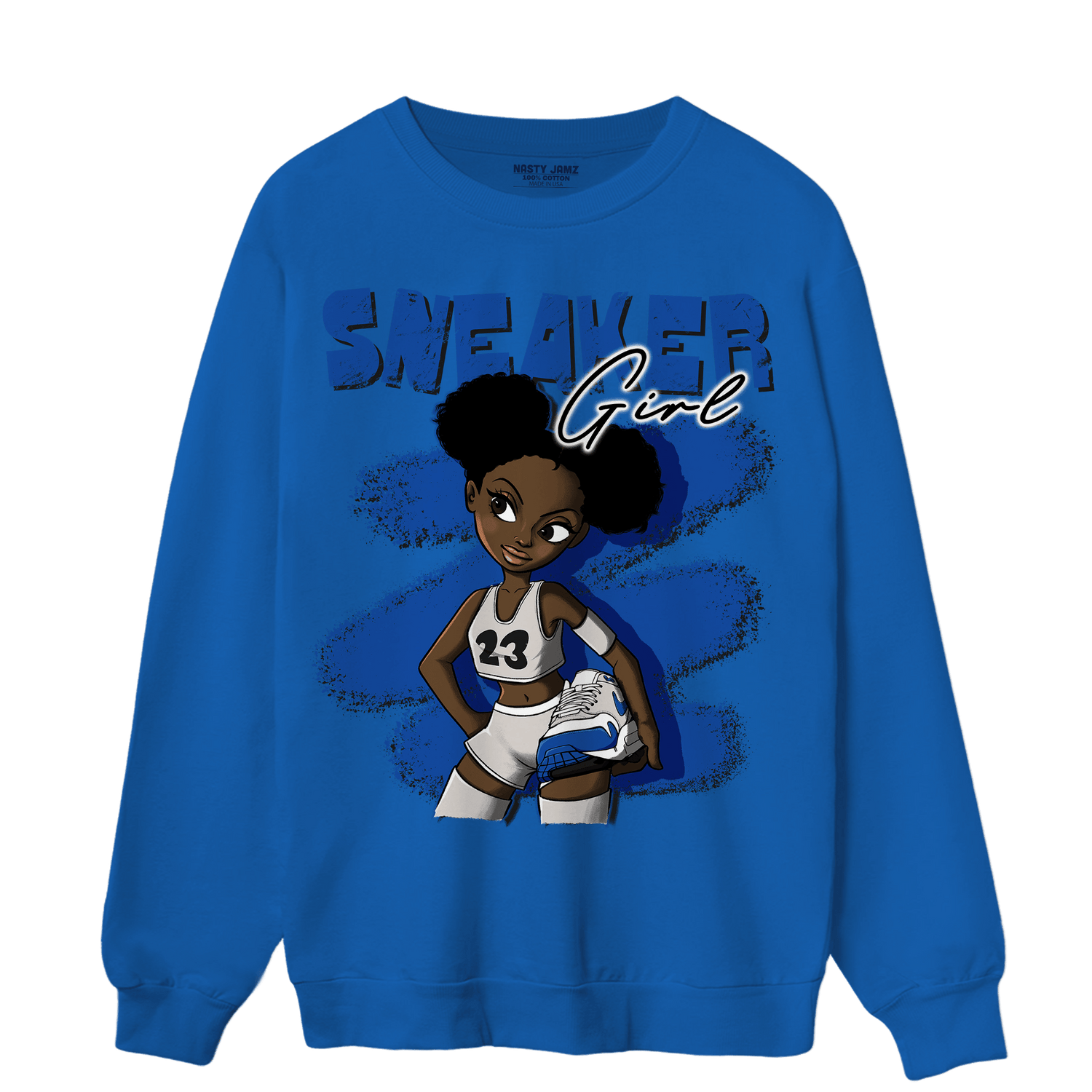 Air Max 1 86 Royal Sweatshirt Match Black Sneaker Girl - NastyJamz