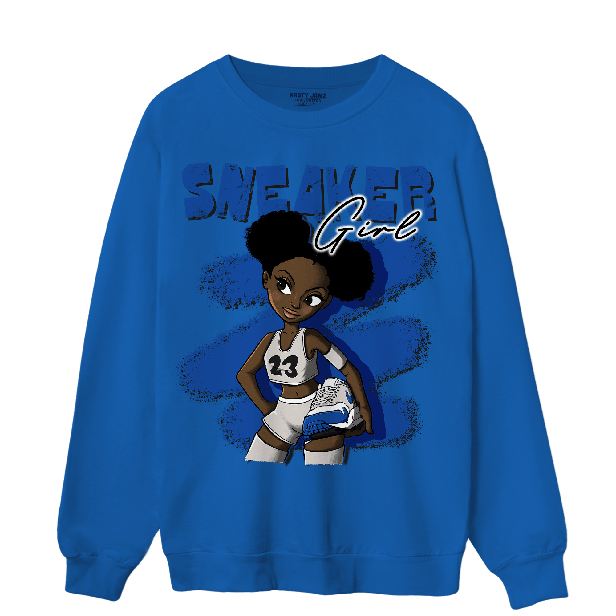 Air Max 1 86 Royal Sweatshirt Match Black Sneaker Girl - NastyJamz