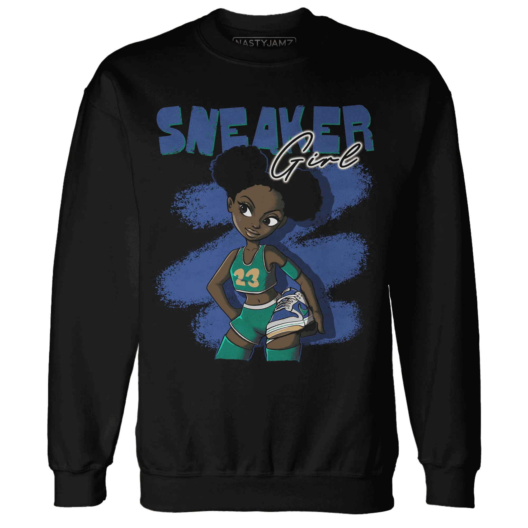 Dunk-Hyper-Royal-Malachite-NastyJamz-Sweatshirt-Match-Black-Sneaker-Girl