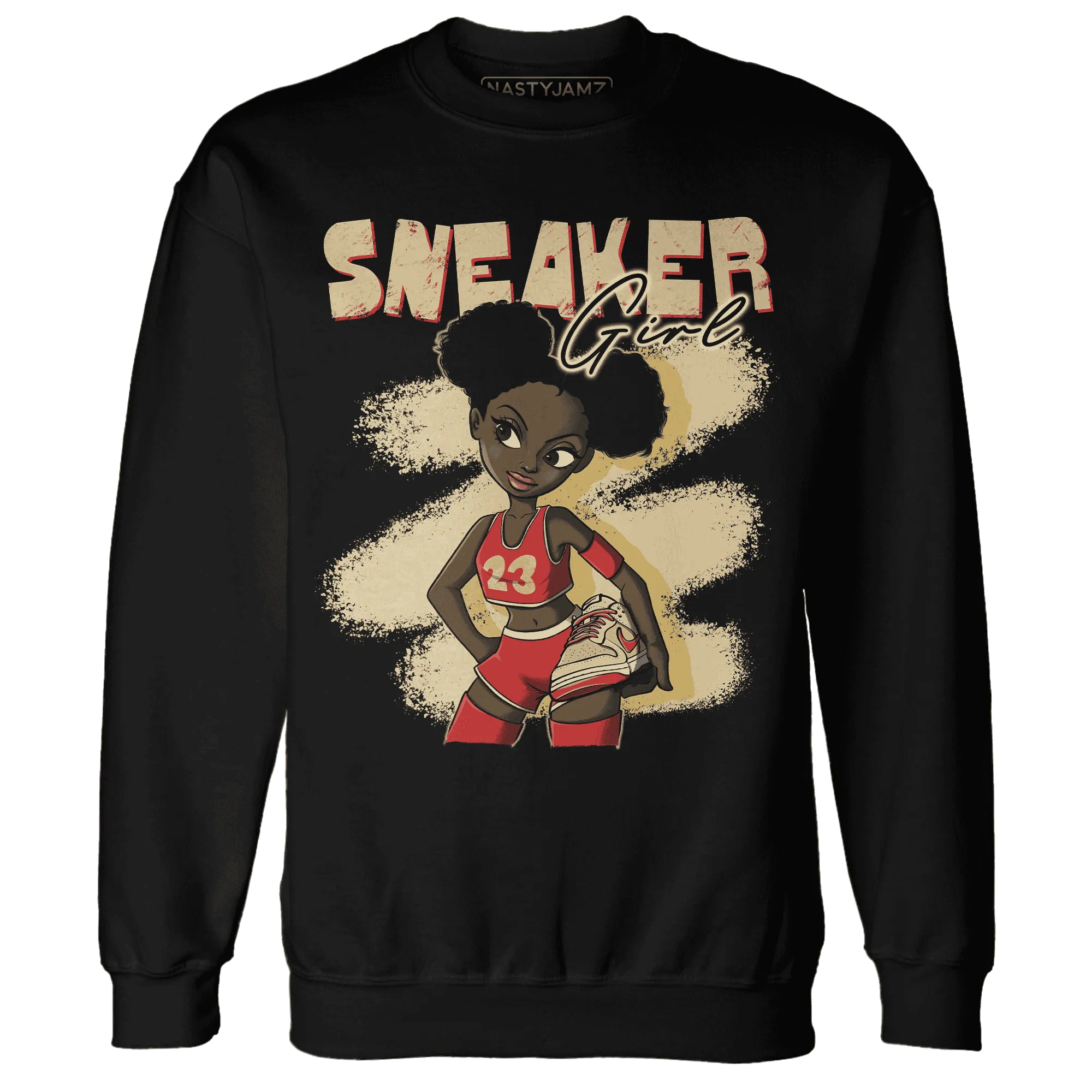 Dunk-Strawberry-Waffle-NastyJamz-Sweatshirt-Match-Black-Sneaker-Girl