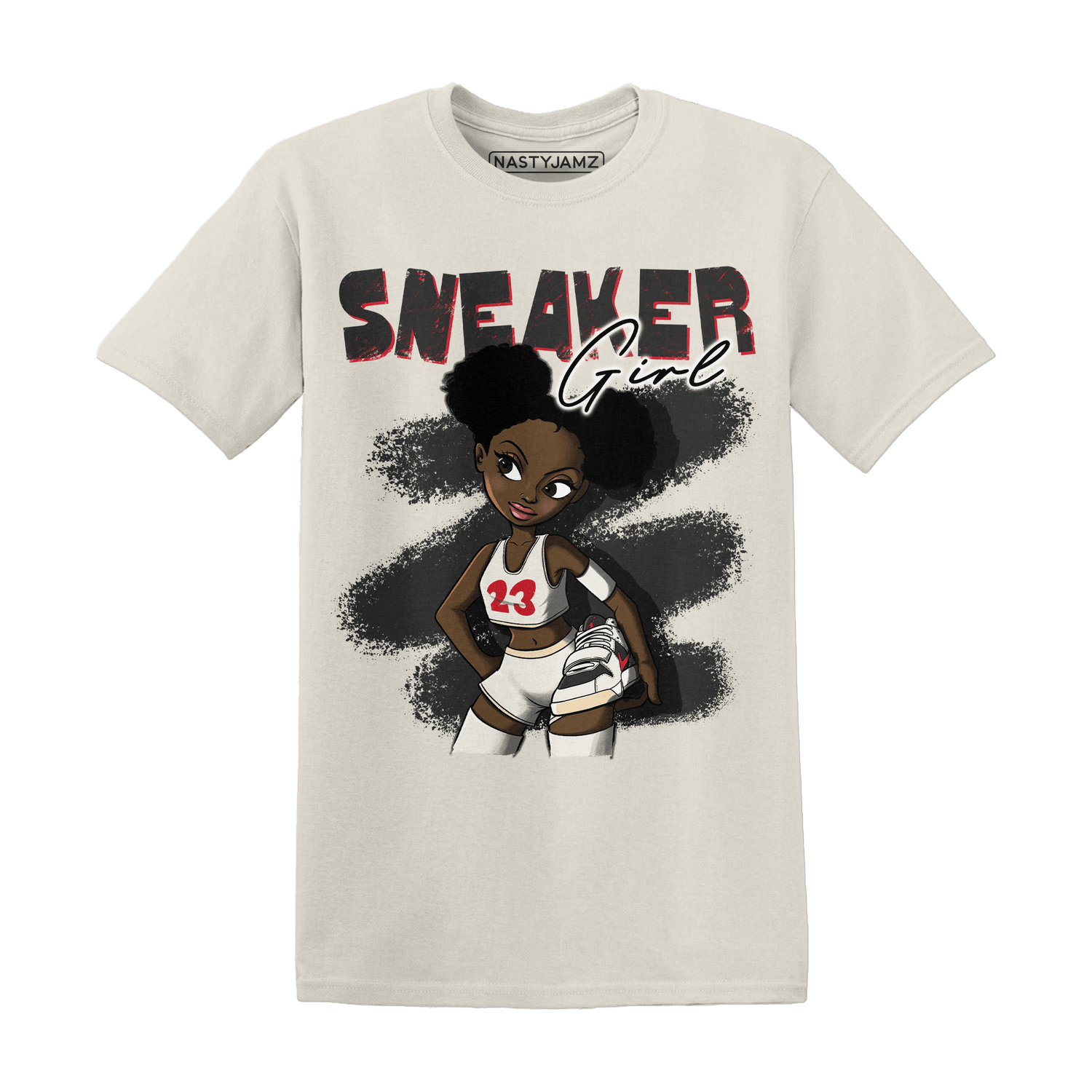 Jumman Jack University Red T Shirt Match Black Sneaker Girl - NastyJamz