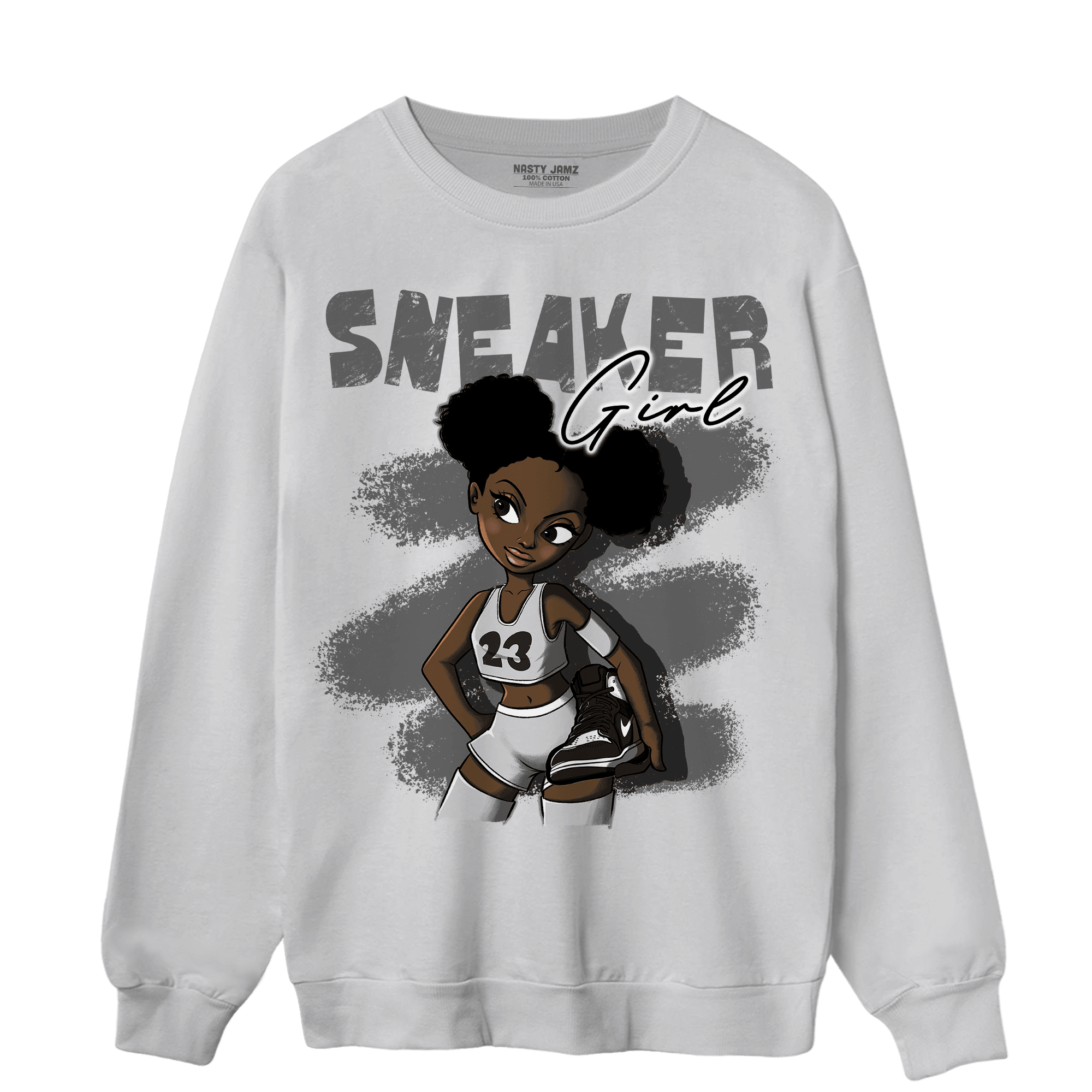 Retro High OG Black White 1s Sweatshirt Match Black Sneaker Girl - NastyJamz