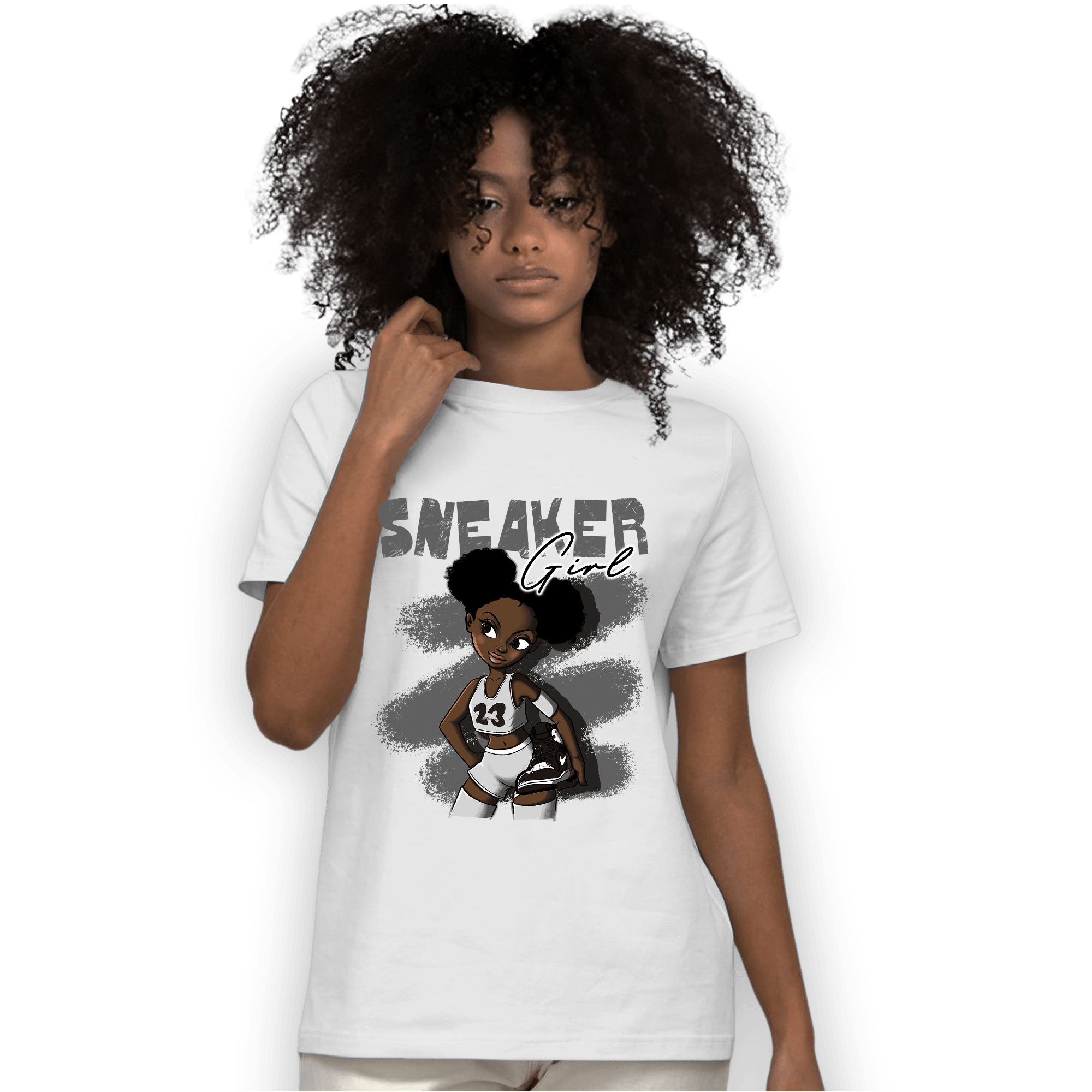 Retro High OG Black White 1s T Shirt Match Black Sneaker Girl - NastyJamz