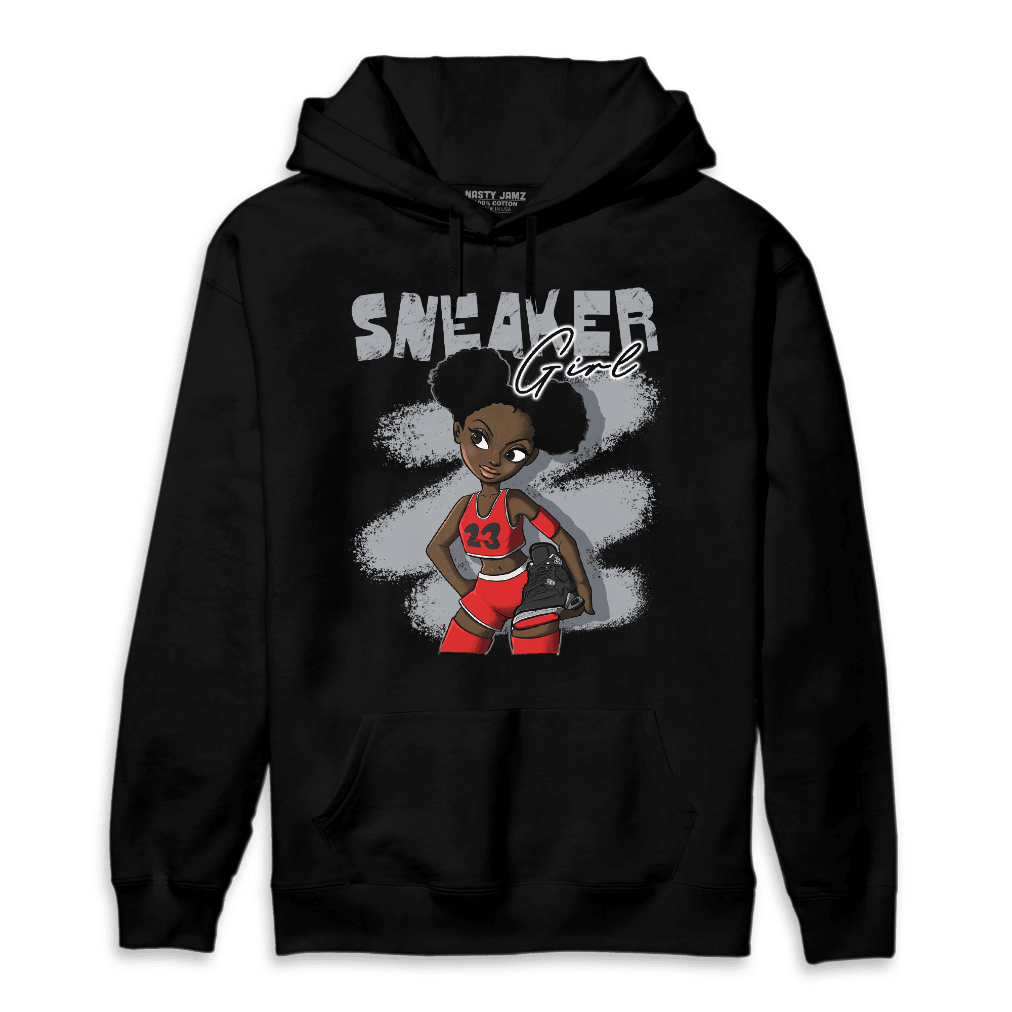 Bred Reimagined 4s Hoodie Match Black Sneaker Girl - NastyJamz