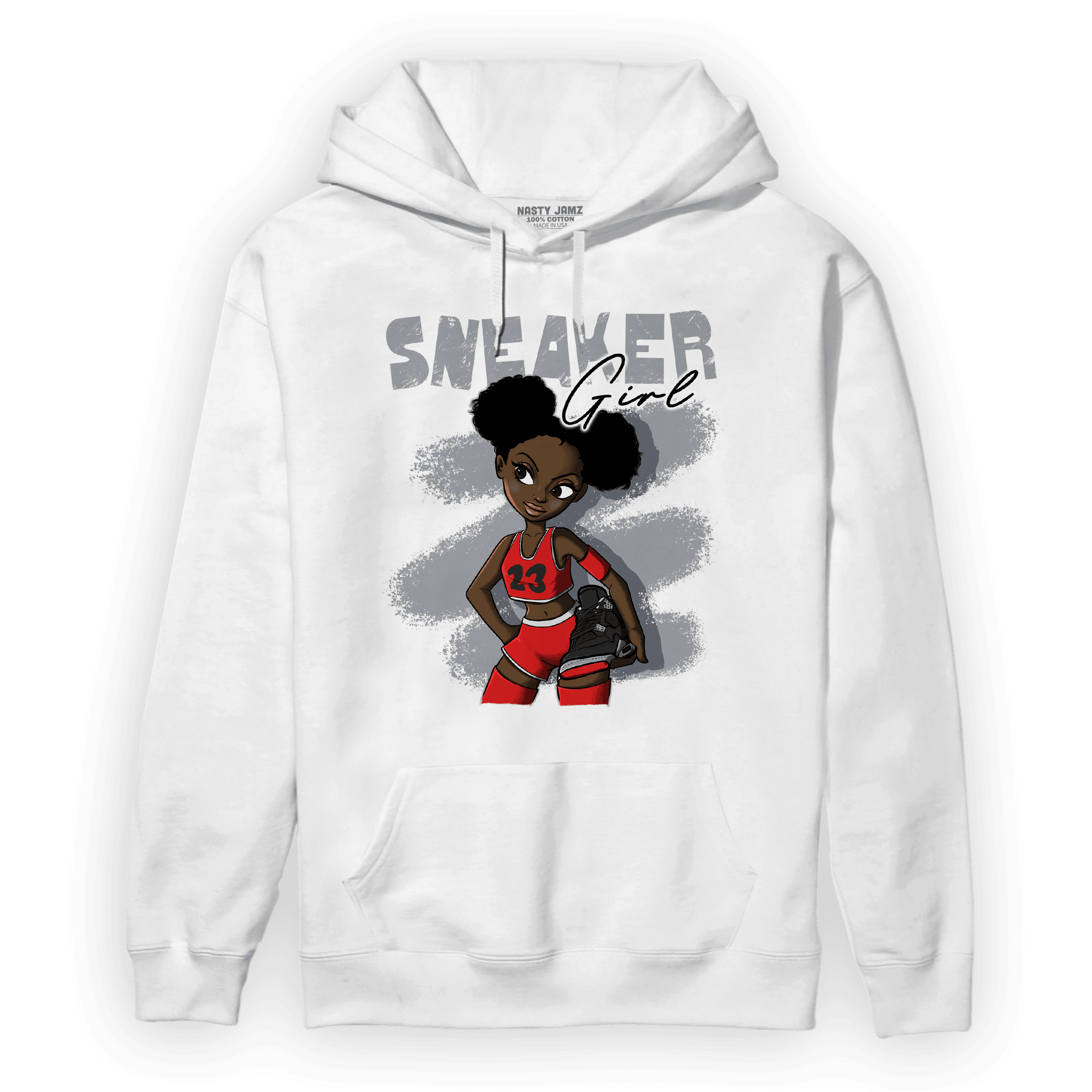 Bred Reimagined 4s Hoodie Match Black Sneaker Girl - NastyJamz