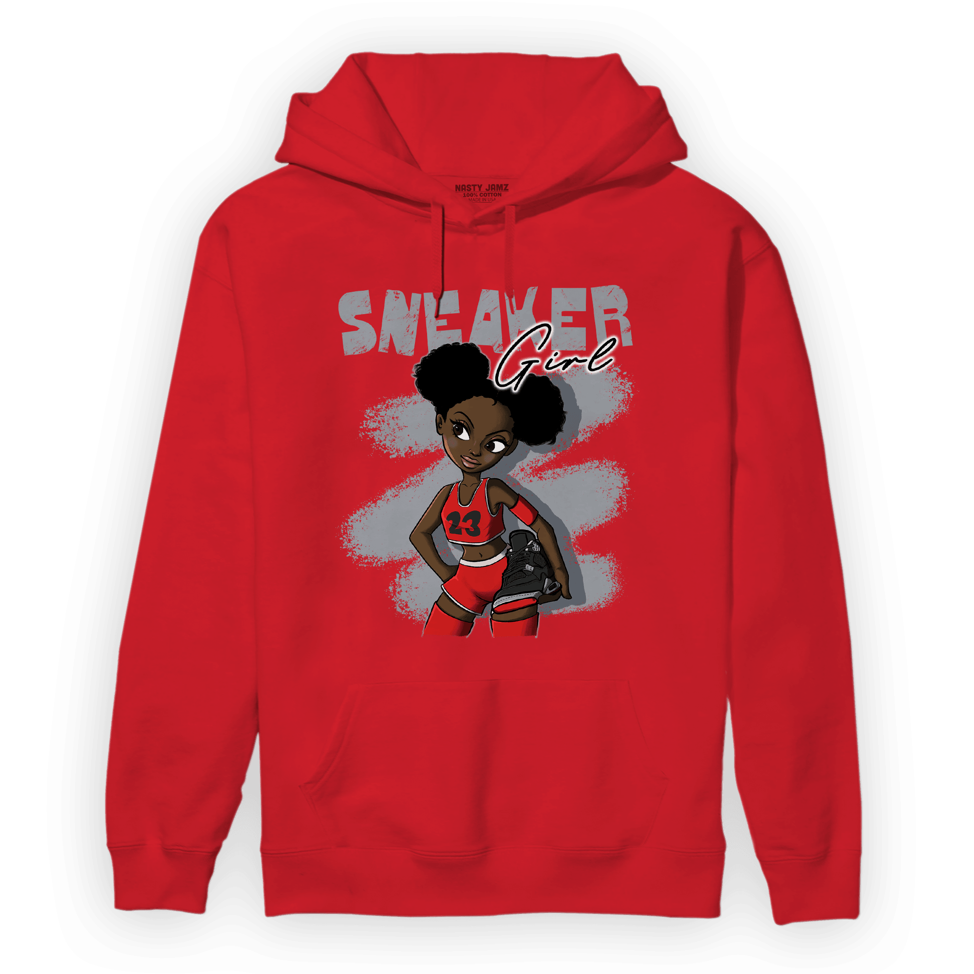 Bred Reimagined 4s Hoodie Match Black Sneaker Girl - NastyJamz