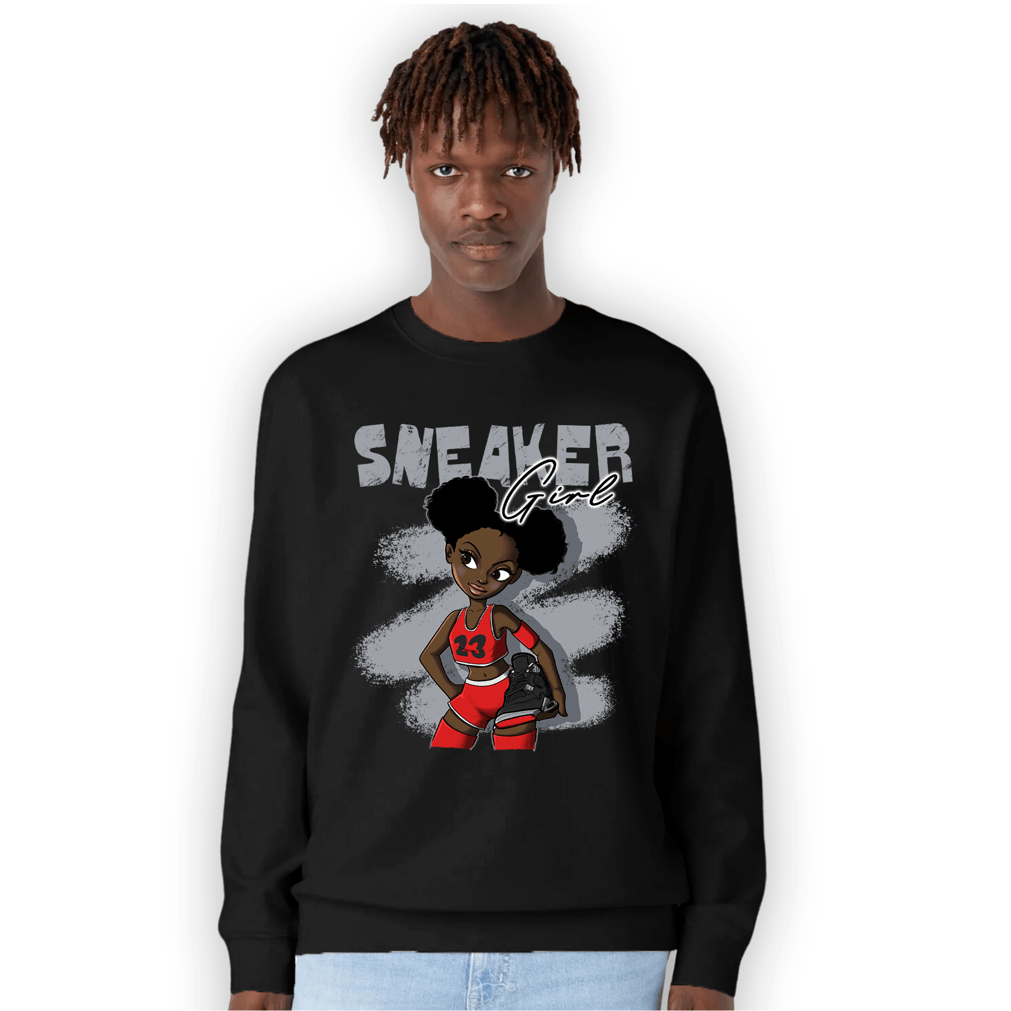 Bred Reimagined 4s Sweatshirt Match Black Sneaker Girl - NastyJamz