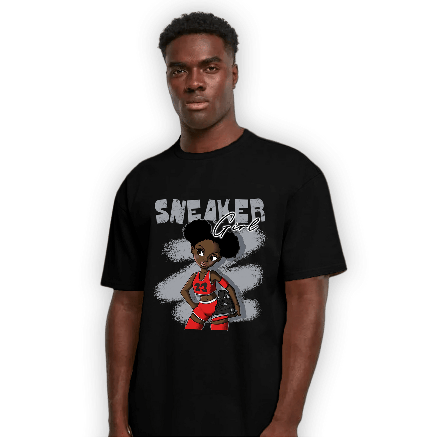 Bred Reimagined 4s T Shirt Match Black Sneaker Girl - NastyJamz