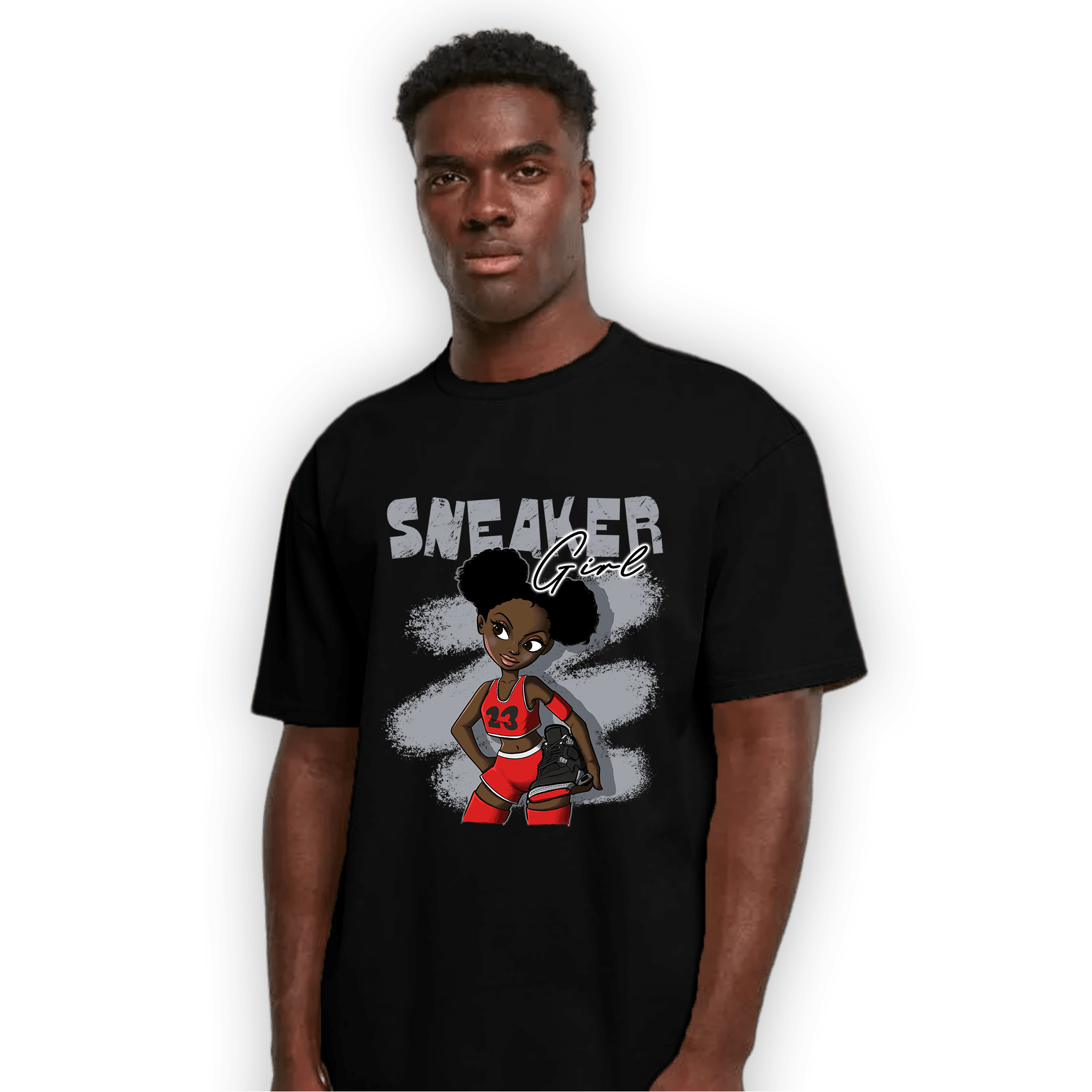 Bred Reimagined 4s T Shirt Match Black Sneaker Girl - NastyJamz