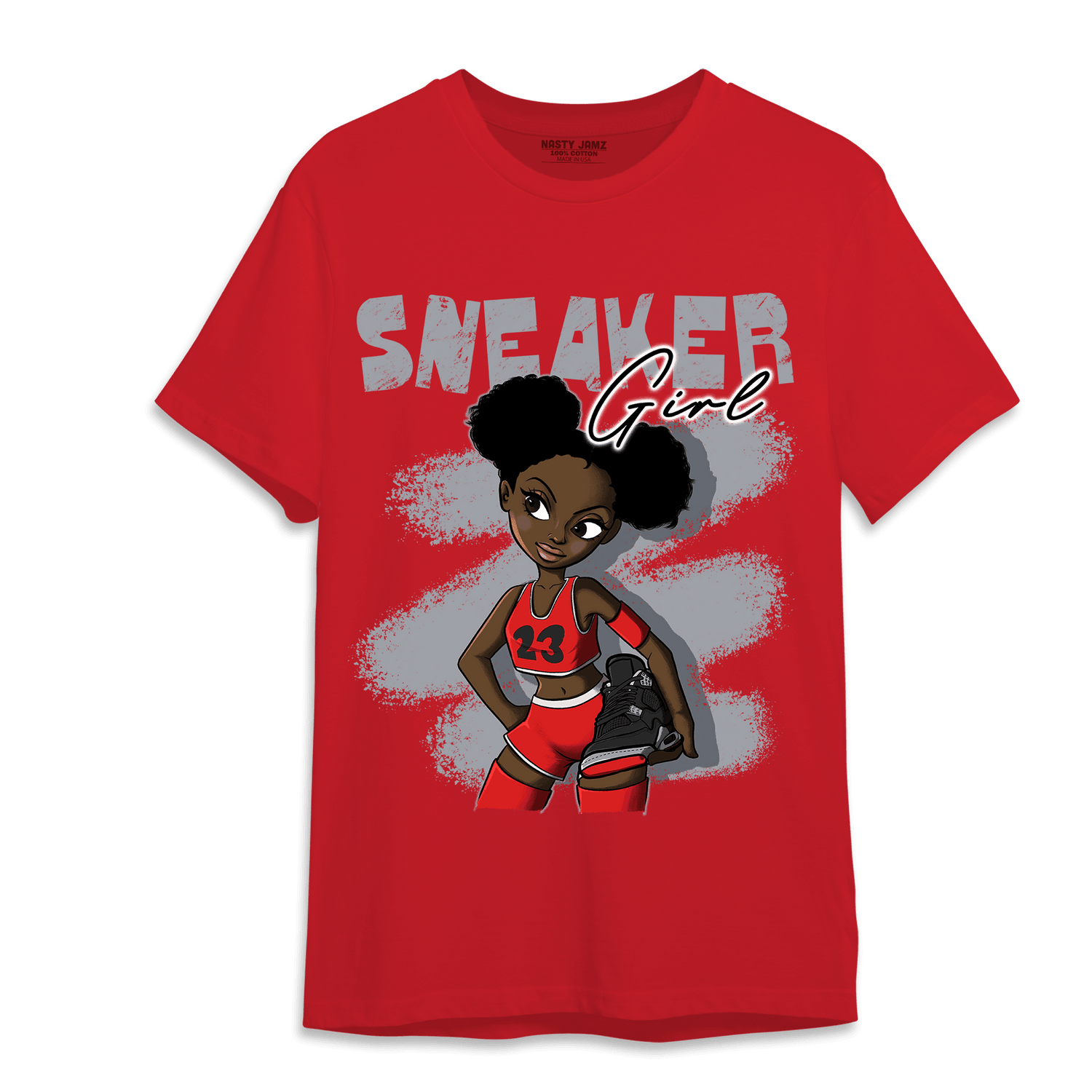 Bred Reimagined 4s T Shirt Match Black Sneaker Girl - NastyJamz