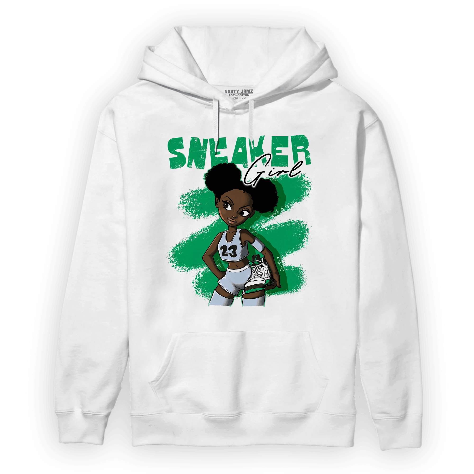 Lucky Green 5s Hoodie Match Black Sneaker Girl - NastyJamz