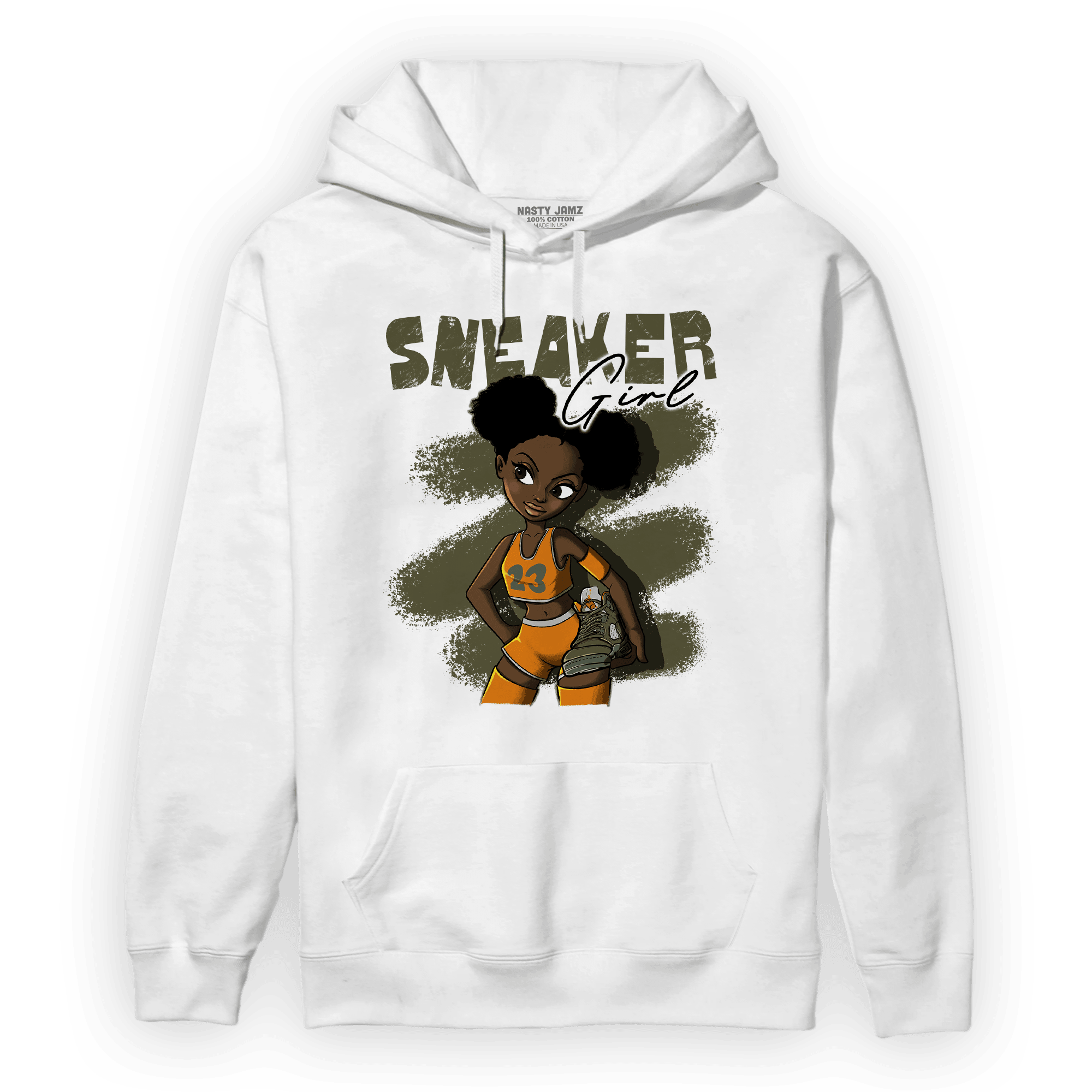 Olive 5s Hoodie Match Black Sneaker Girl - NastyJamz