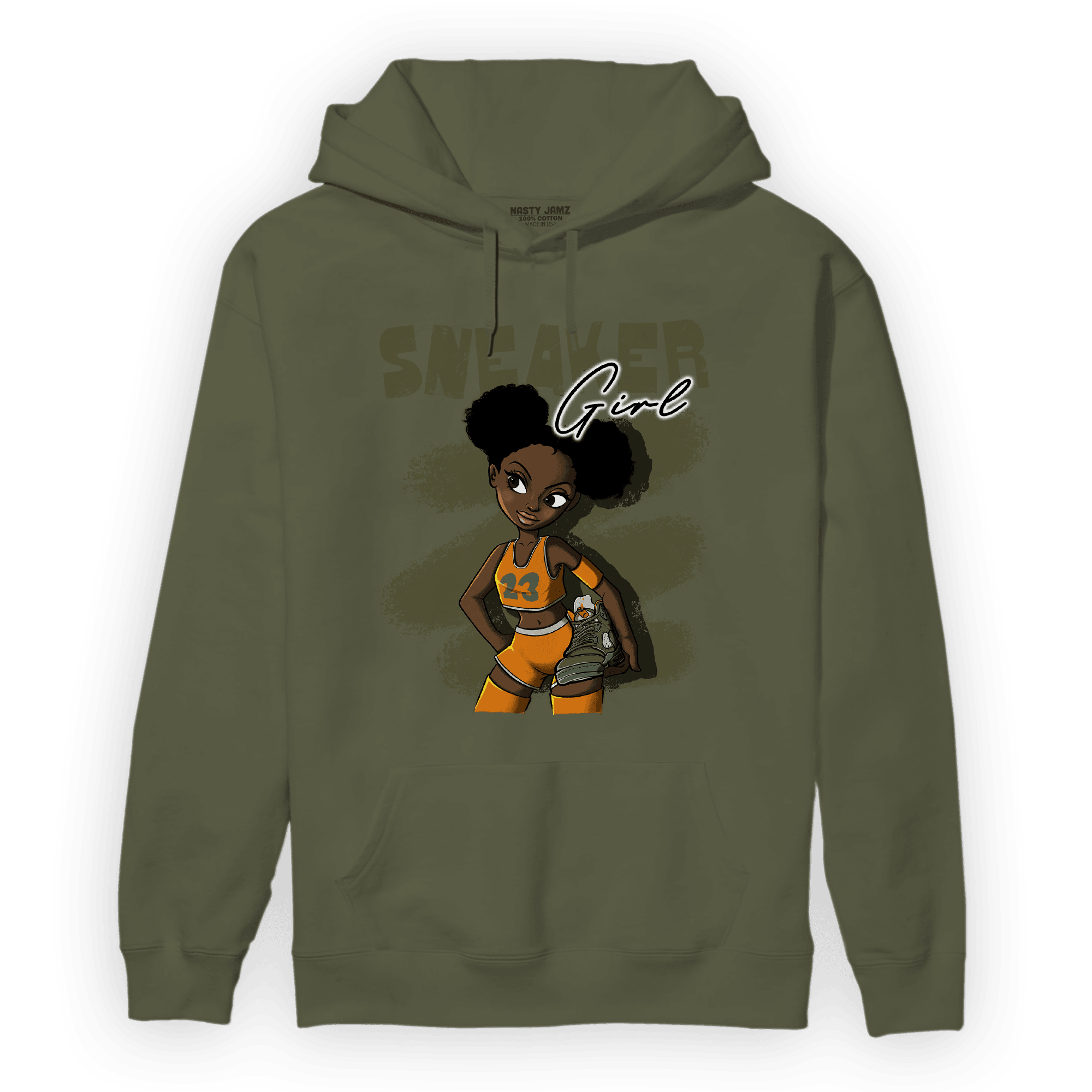 Olive 5s Hoodie Match Black Sneaker Girl - NastyJamz
