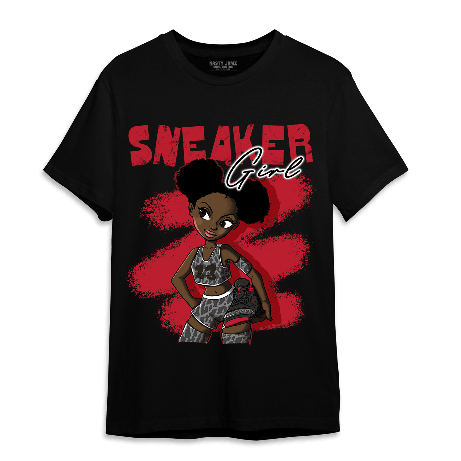 Spizike Low Bred T Shirt Match Black Sneaker Girl - NastyJamz