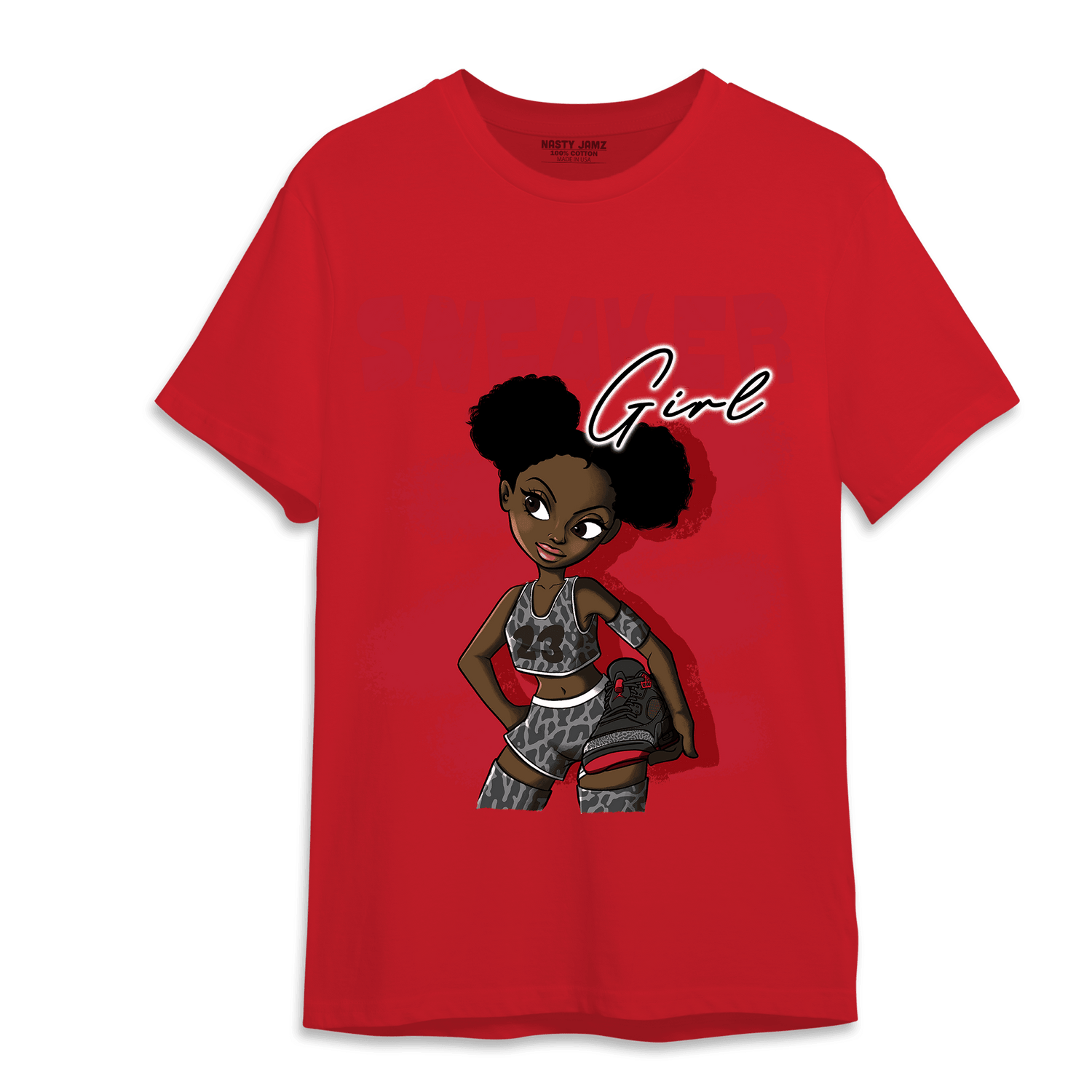 Spizike Low Bred T Shirt Match Black Sneaker Girl - NastyJamz