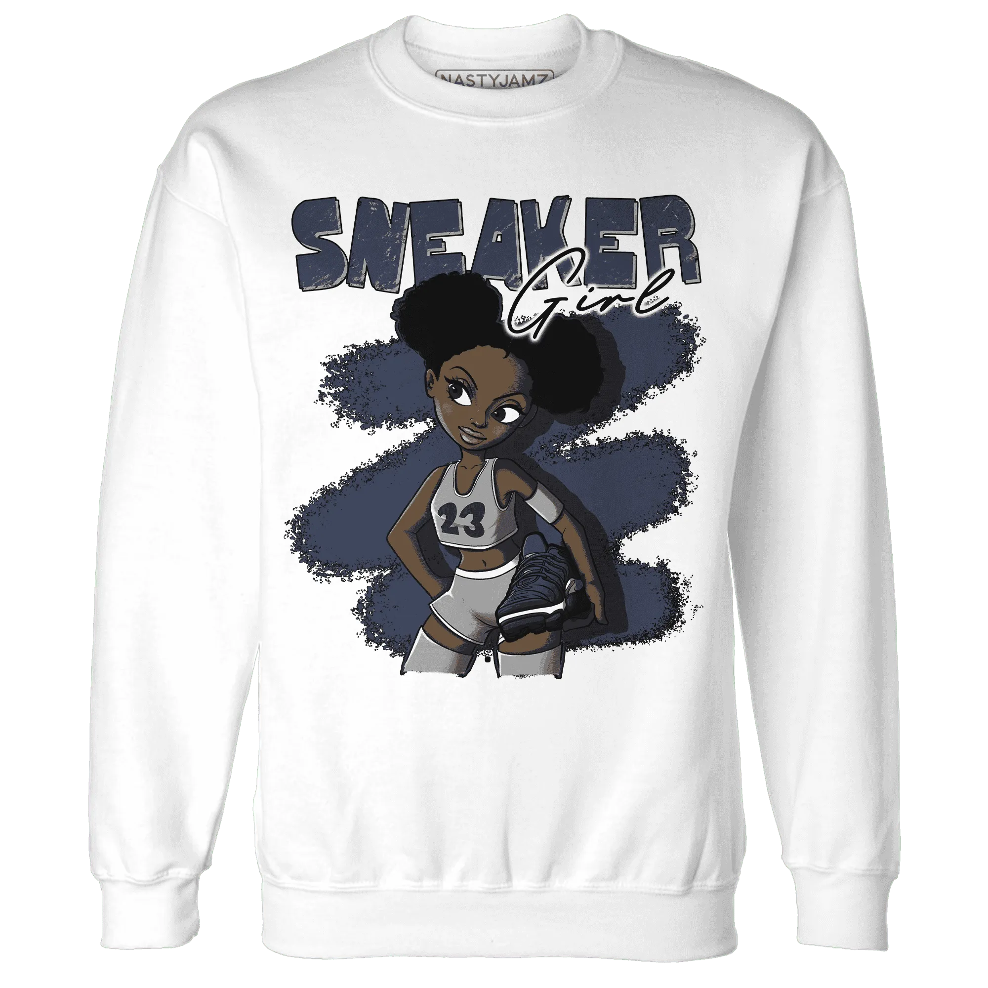 VaporMax-Plus-Midnight-Navy-White-Metallic-Silver-NastyJamz-Sweatshirt-Match-Black-Sneaker-Girl