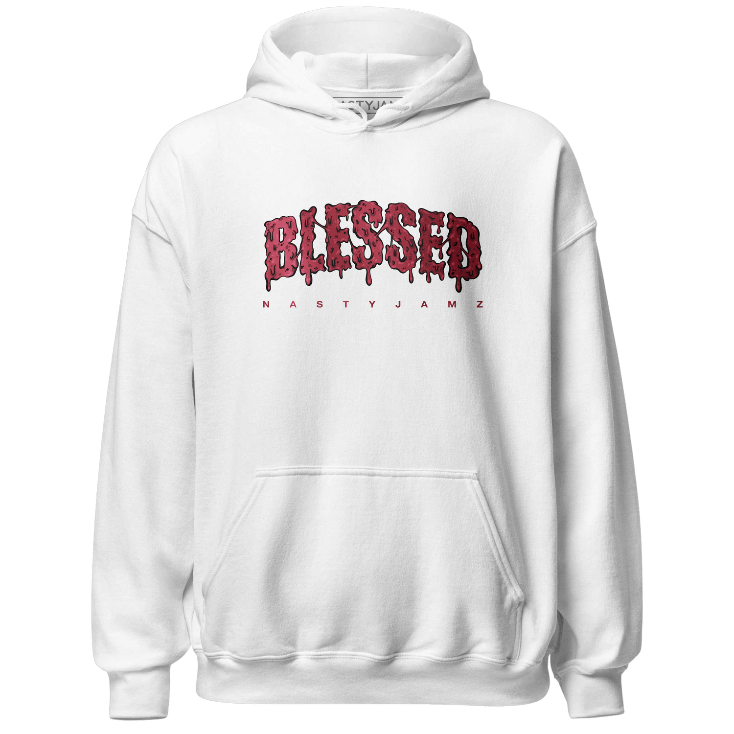 High 85 Metallic Burgundy 1s Hoodie Match Blessed Text - NastyJamz