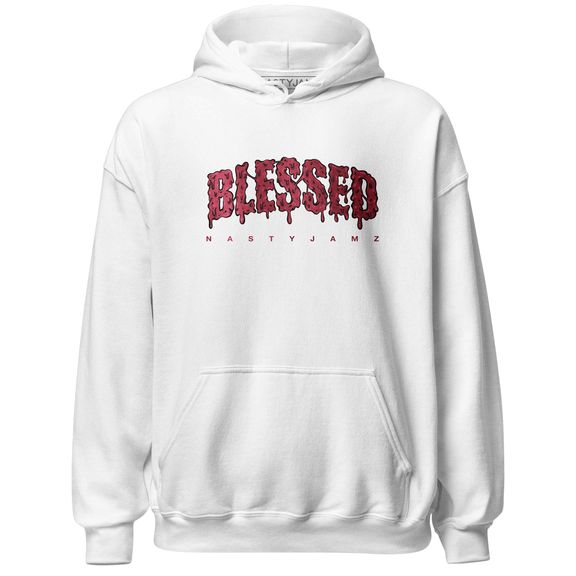 High 85 Metallic Burgundy 1s Hoodie Match Blessed Text - NastyJamz