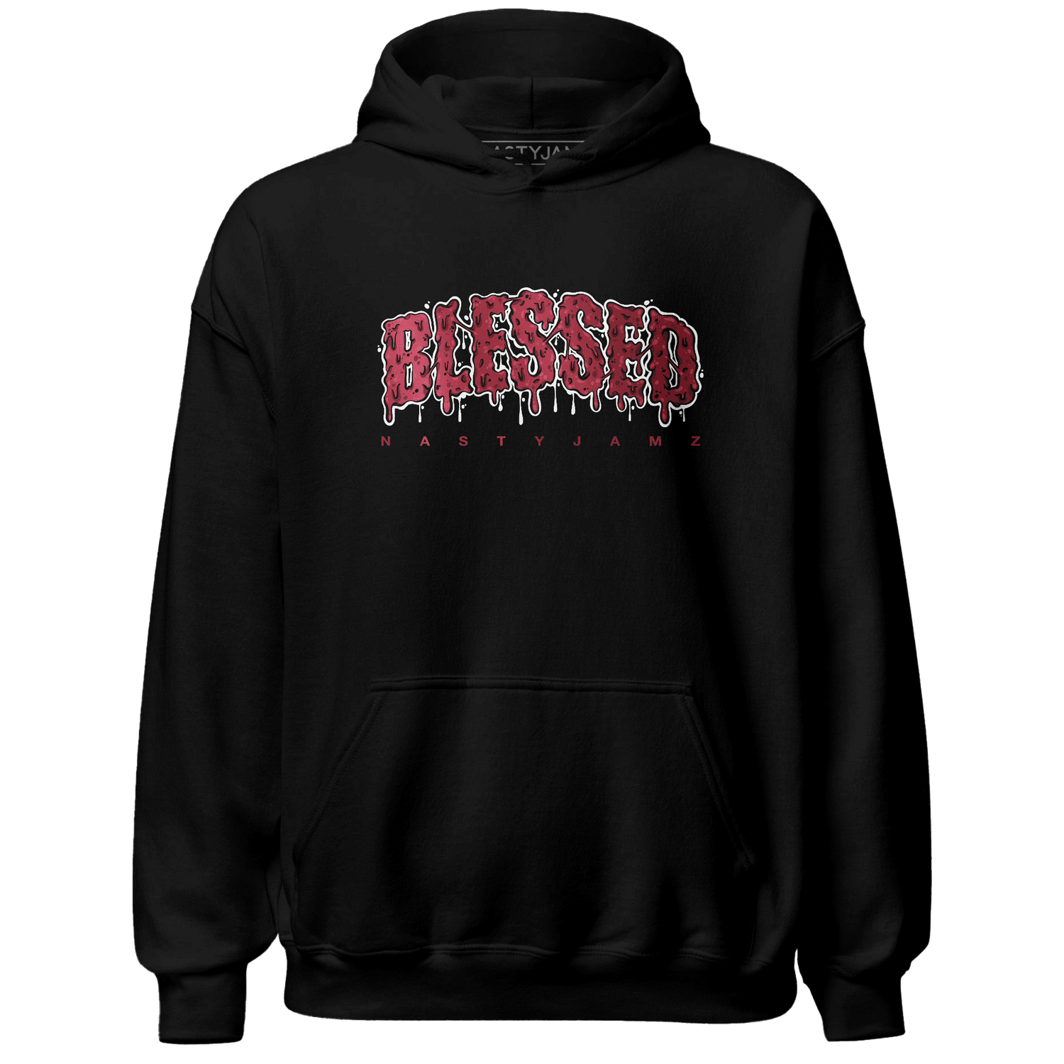 High 85 Metallic Burgundy 1s Hoodie Match Blessed Text - NastyJamz