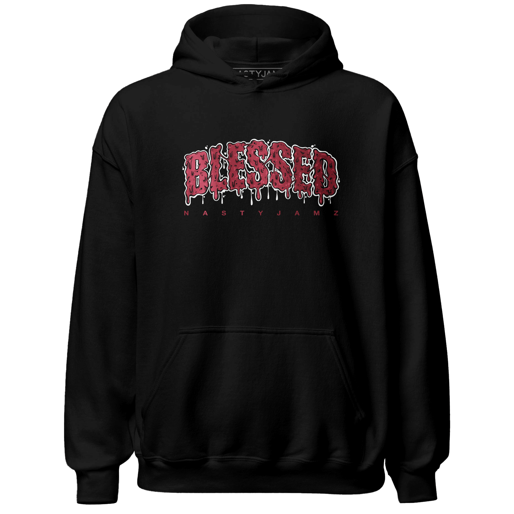 High 85 Metallic Burgundy 1s Hoodie Match Blessed Text - NastyJamz