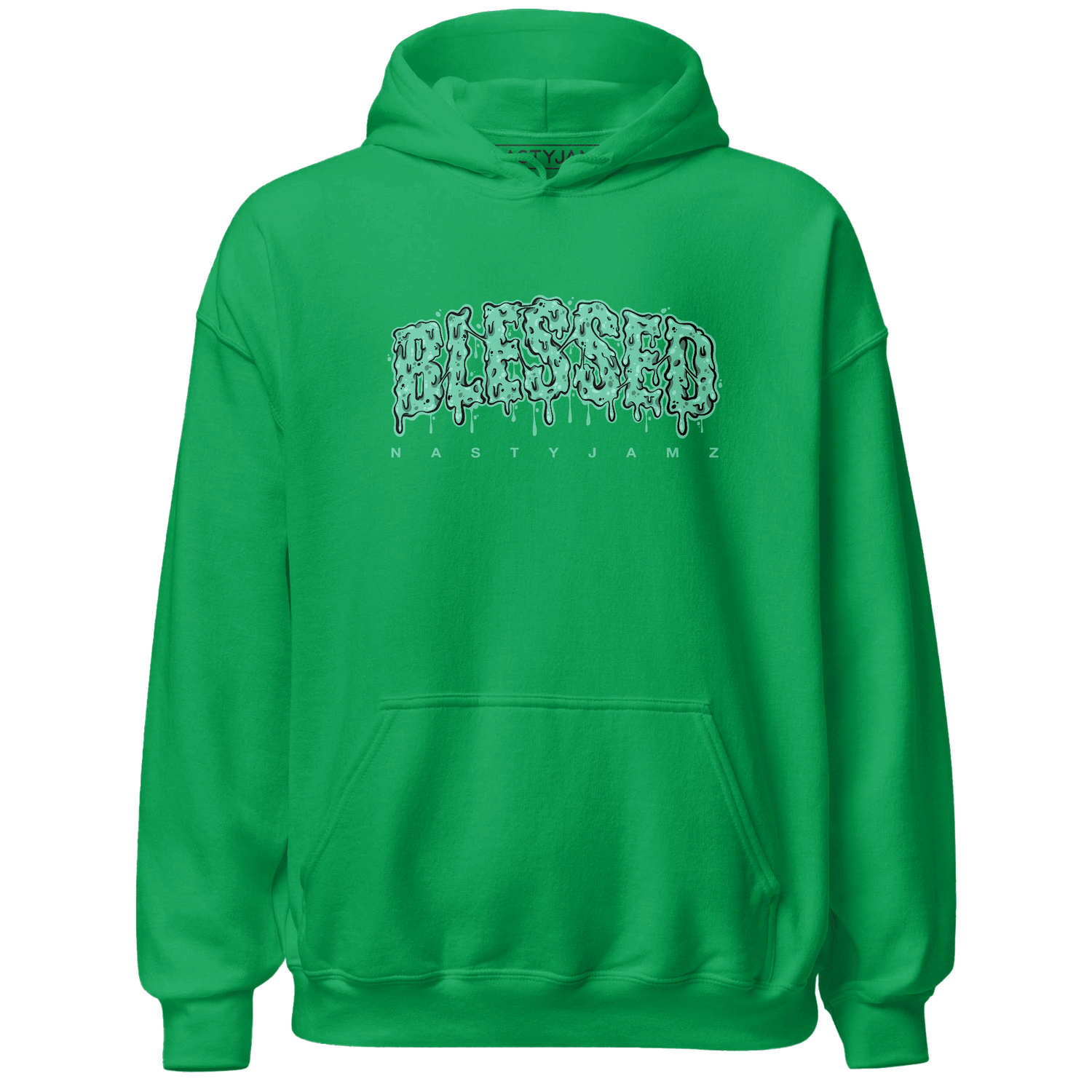 High OG Green Glow 1s Hoodie Match Blessed Text - NastyJamz