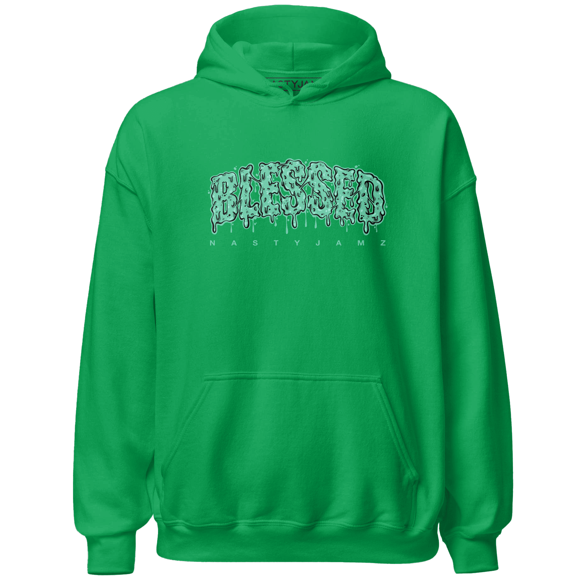 High OG Green Glow 1s Hoodie Match Blessed Text - NastyJamz