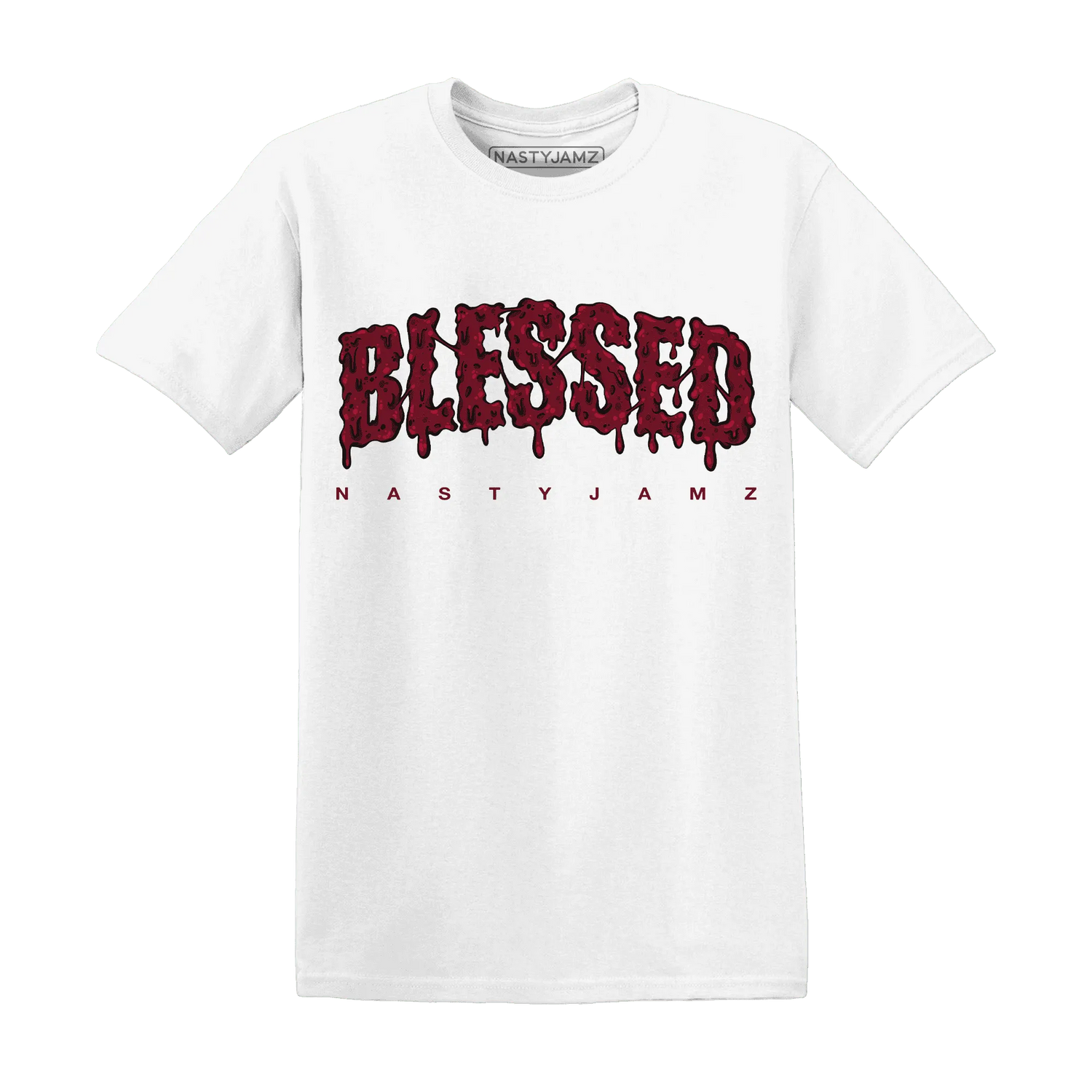 High-White-Team-Red-1s-T-Shirt-Match-Blessed-Text